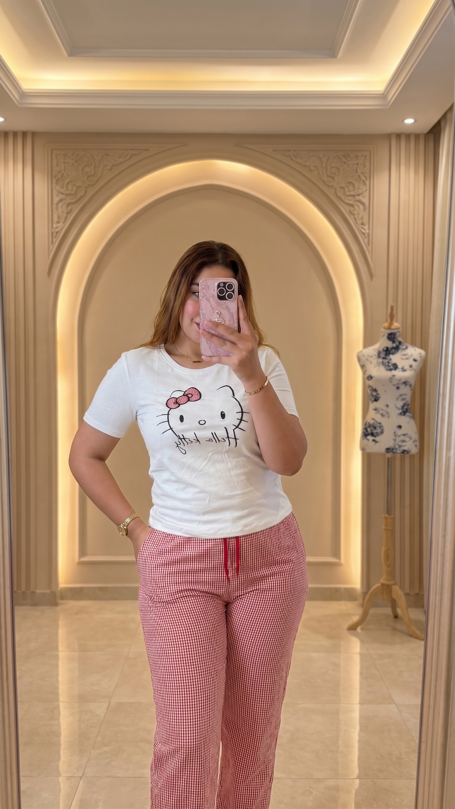 Pyjama Vichy « Cerise » 2