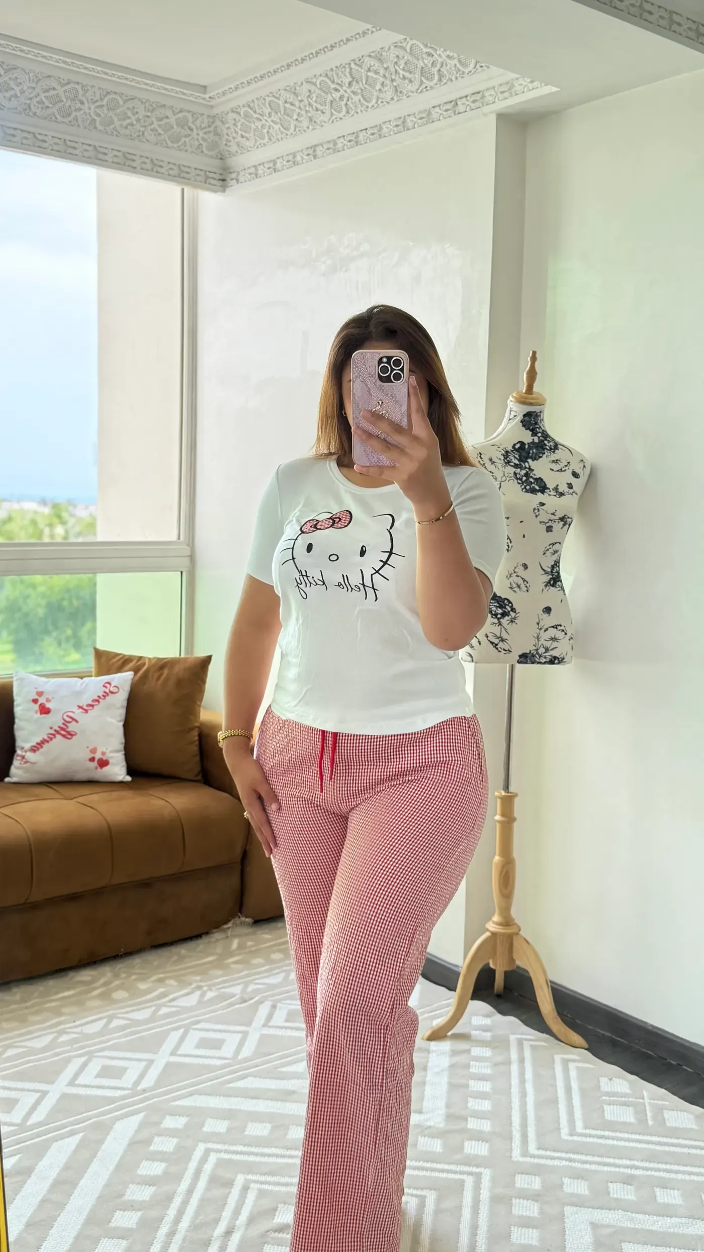 Pyjama Vichy « Cerise »