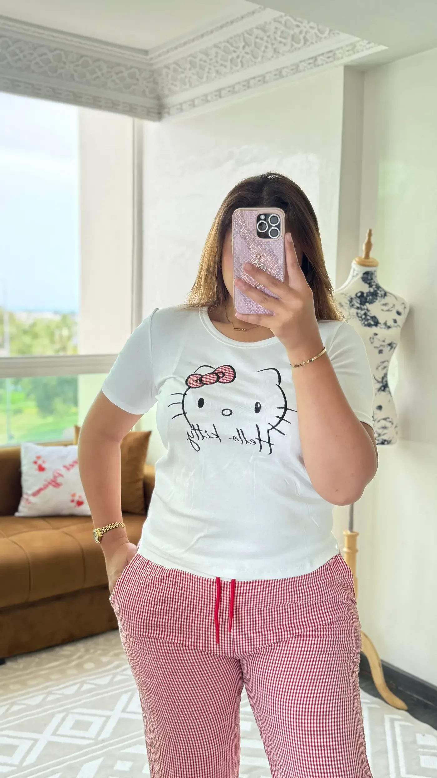 Pyjama Vichy « Cerise » 3