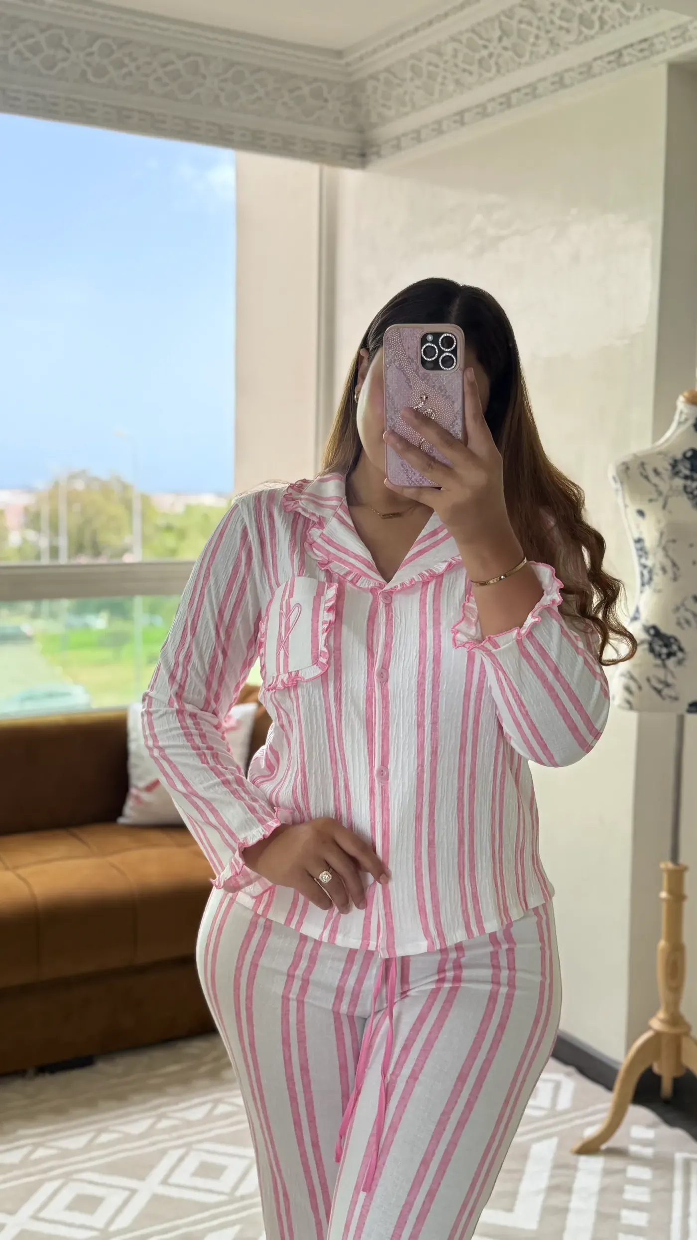 Pyjama Rayé « Riviera » Rose 2