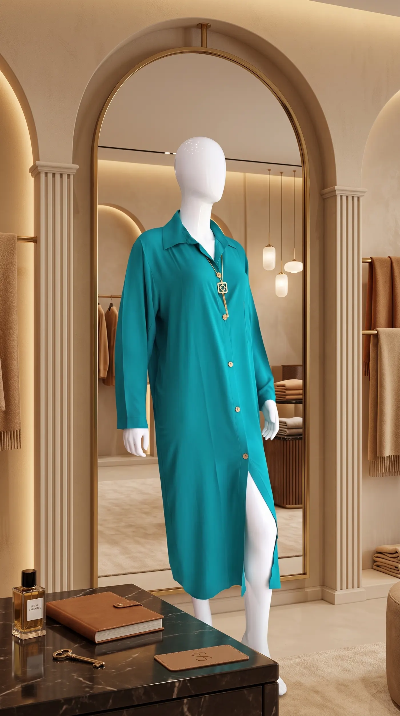 Chemise Longue Turquoise