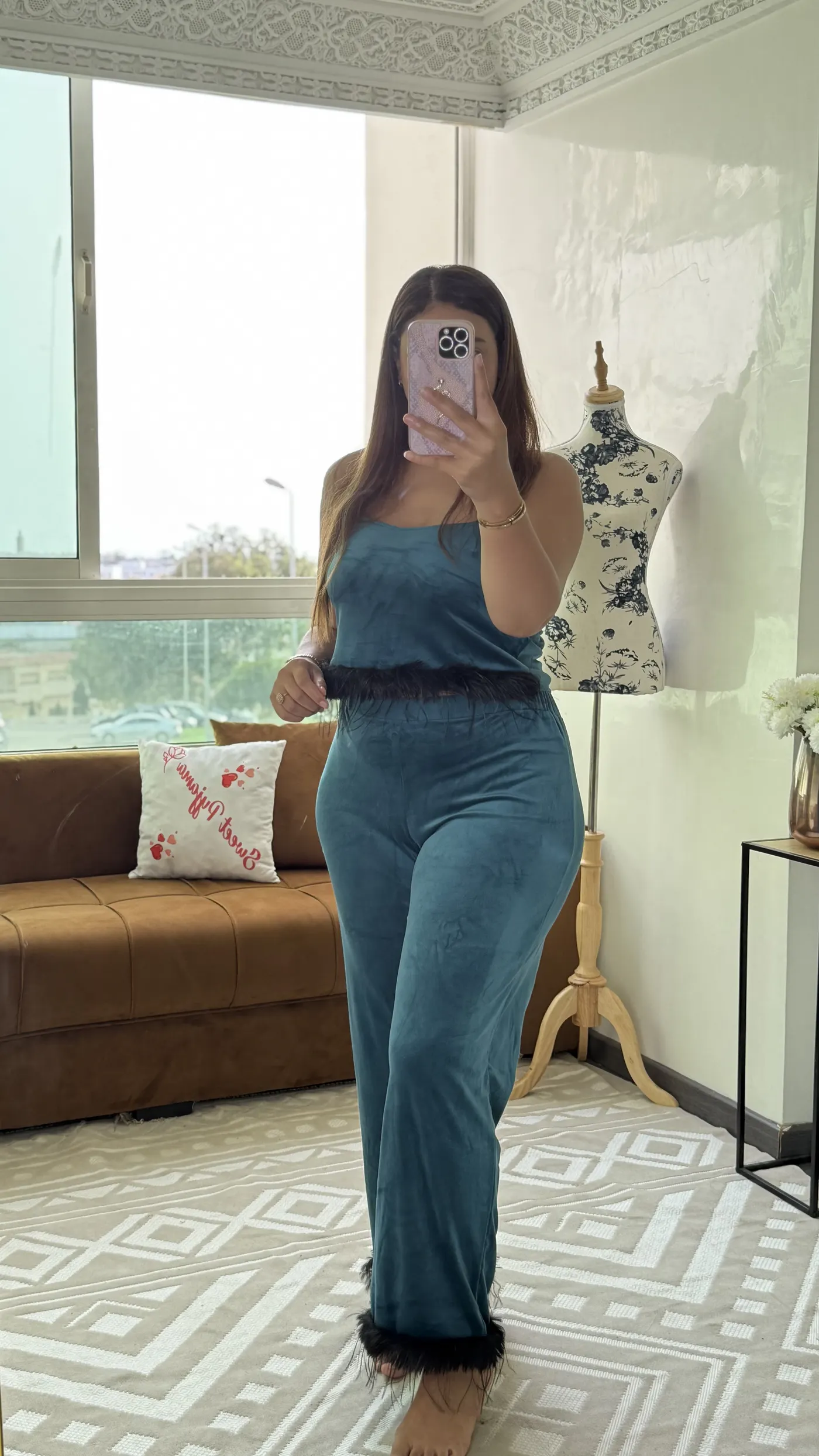 Ensemble Pyjama Velours « Plumes »