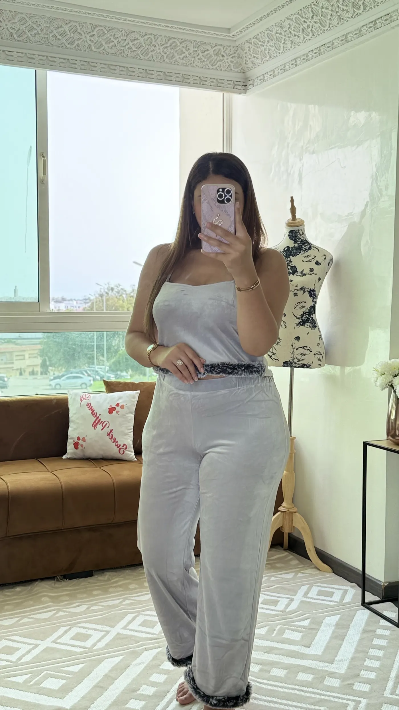 Ensemble Pyjama Velours « Plumes » 5
