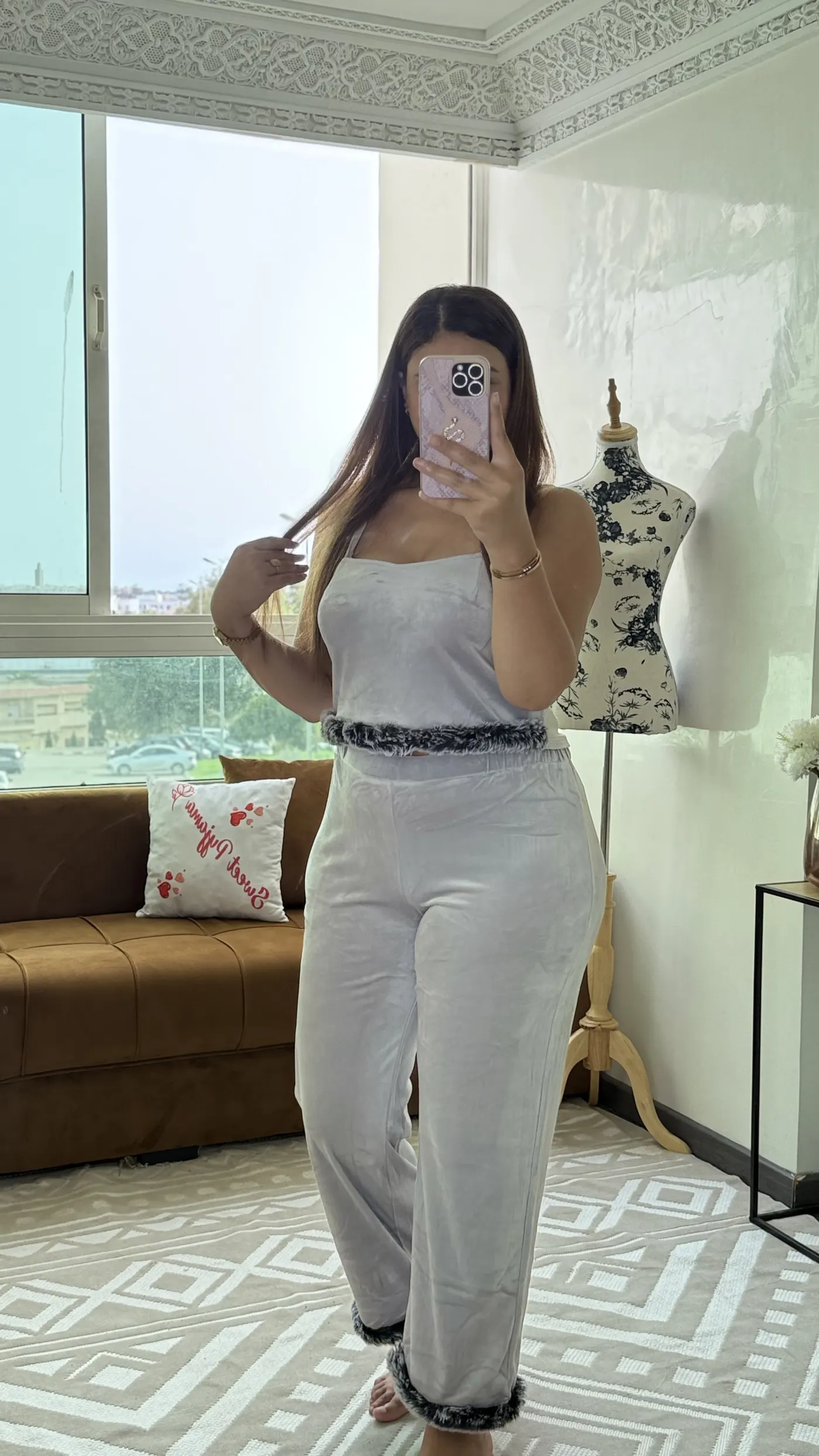 Ensemble Pyjama Velours « Plumes » 6
