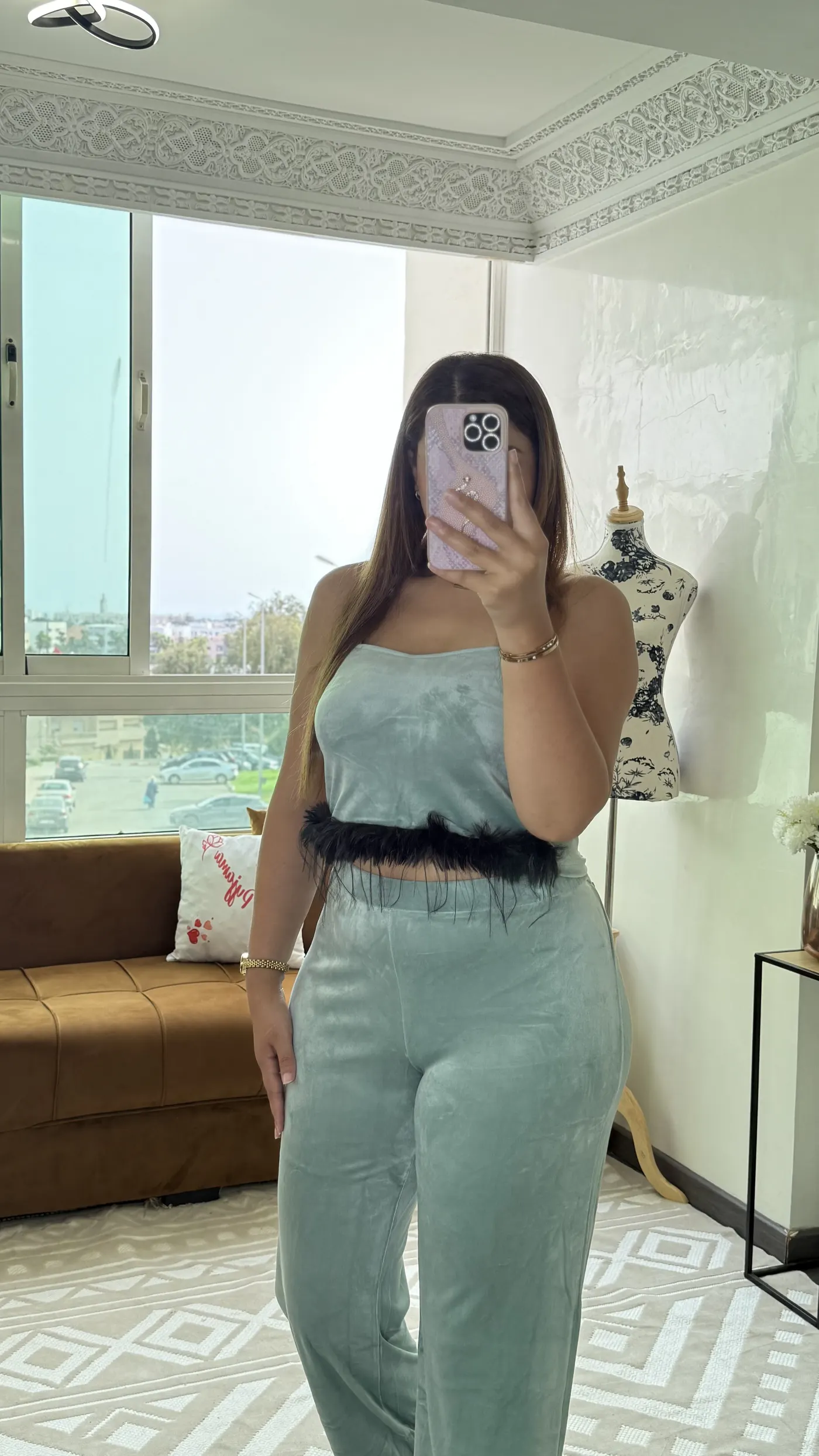 Ensemble Pyjama Velours « Plumes » 8