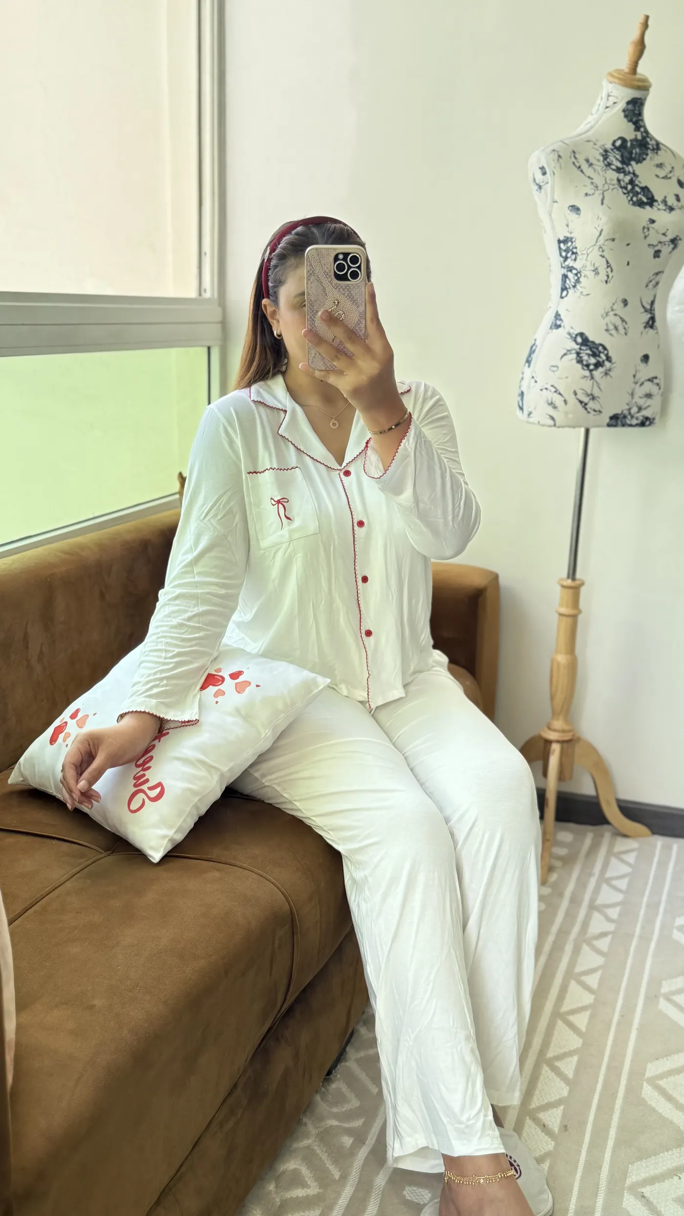 Pyjama Classique "Blanc & Rouge" 2