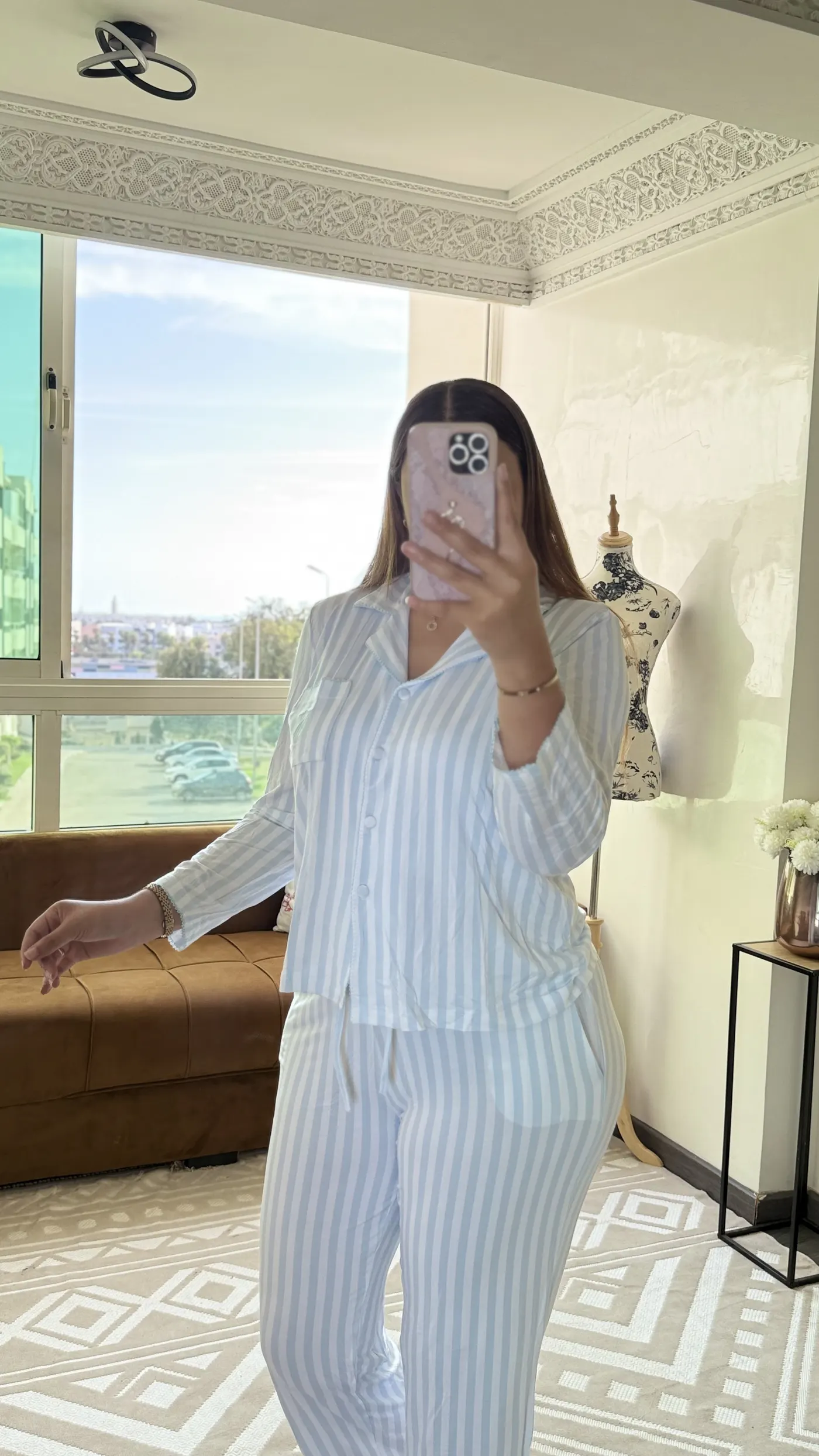 Pyjama Rayé "Bleu Céleste"