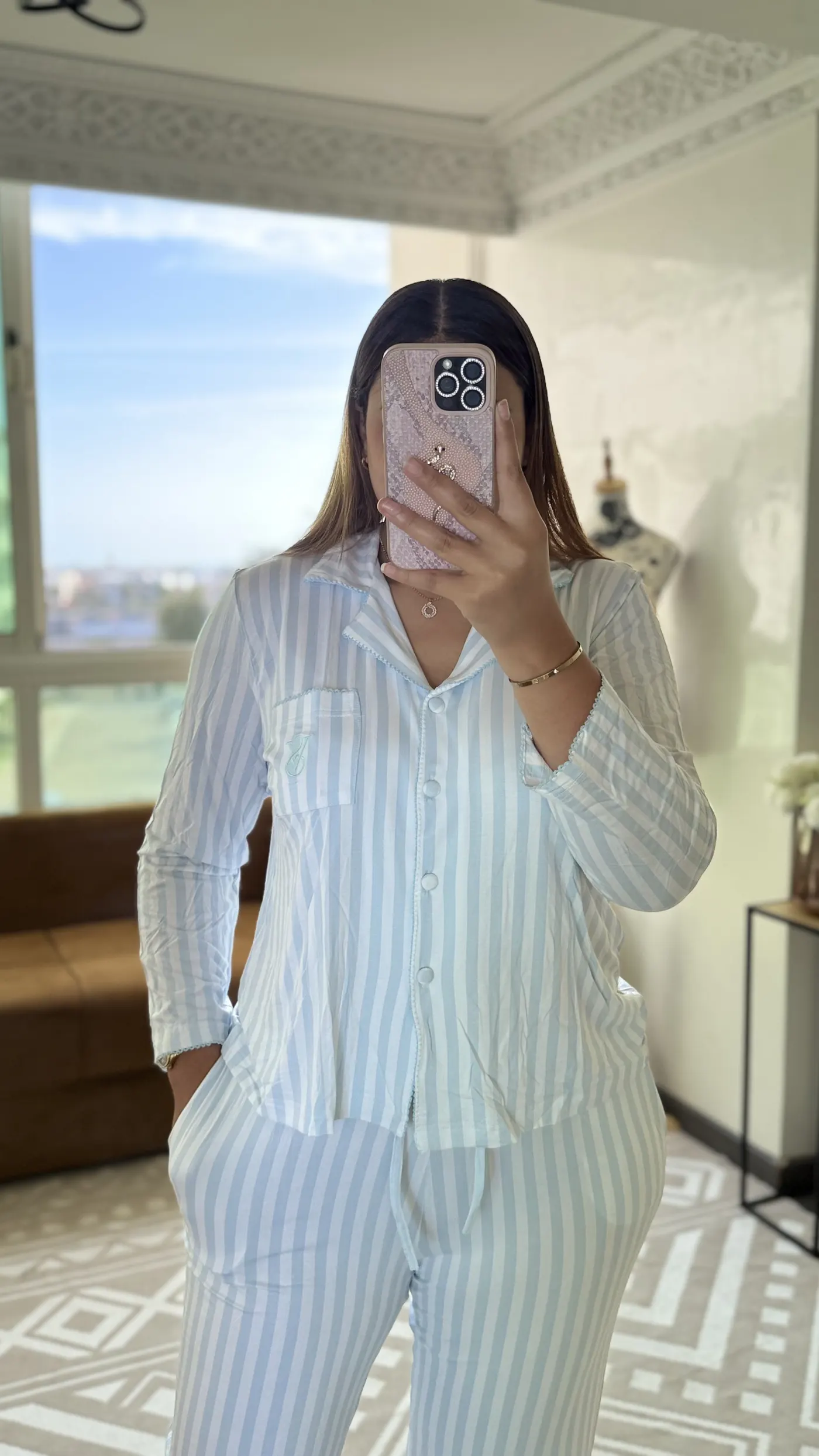 Pyjama Rayé "Bleu Céleste" 2
