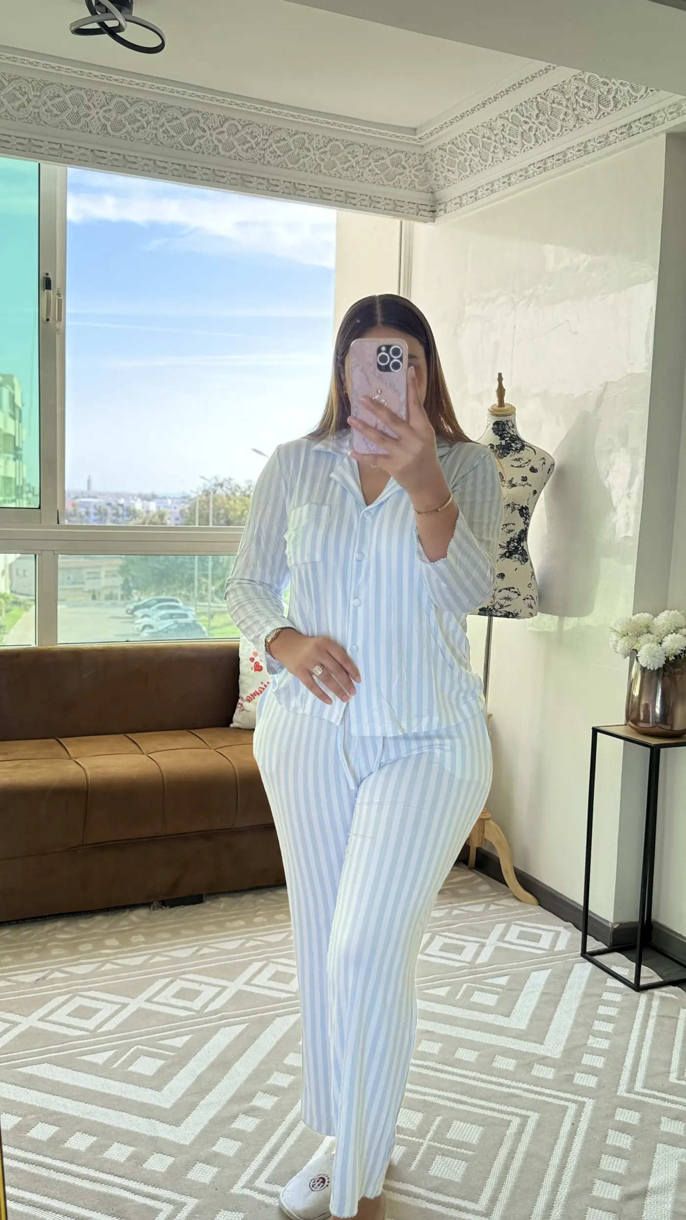 Pyjama Rayé "Bleu Céleste" 4