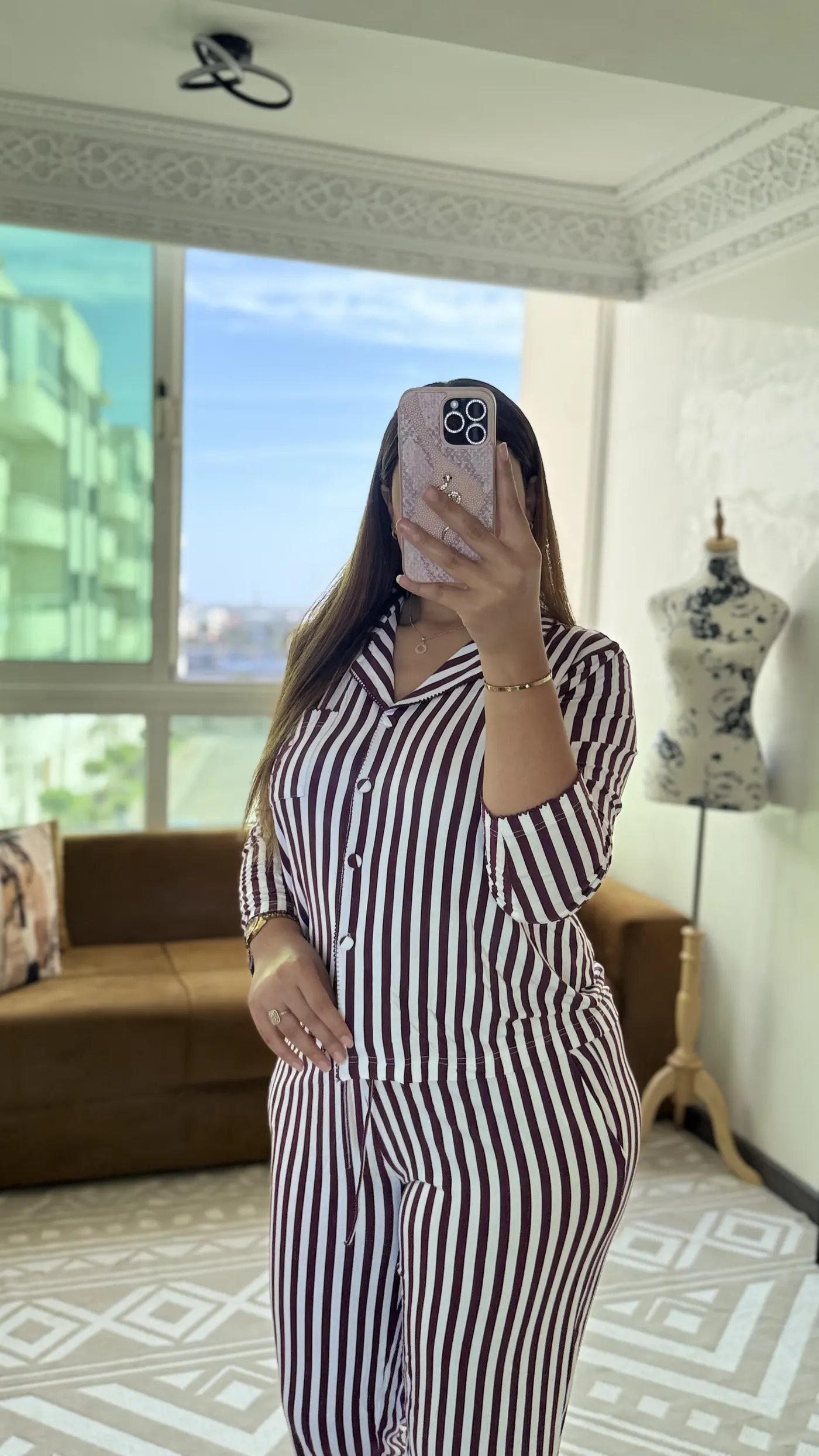Pyjama Rayé "Bordeaux Chic"