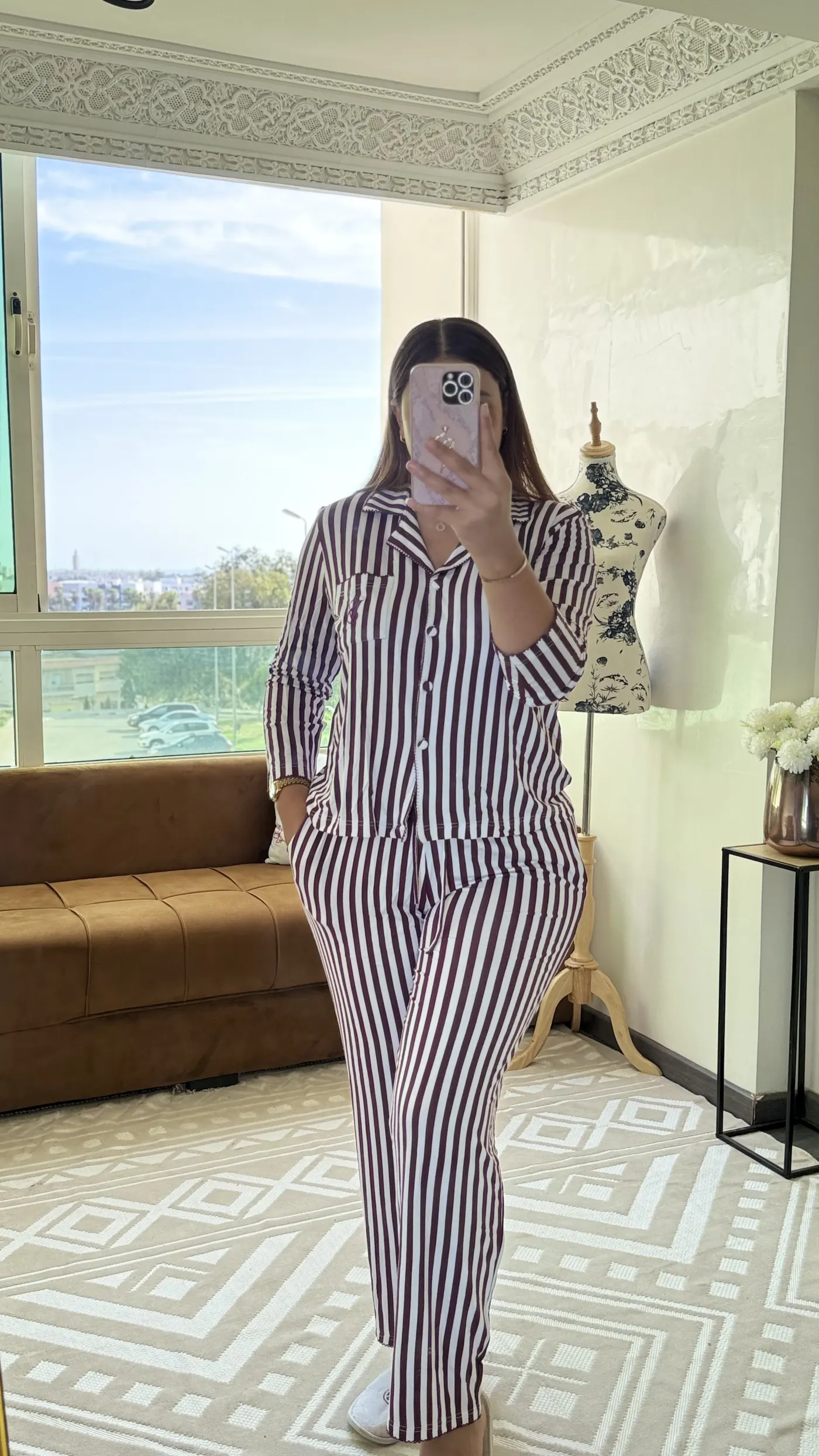 Pyjama Rayé "Bordeaux Chic" 2
