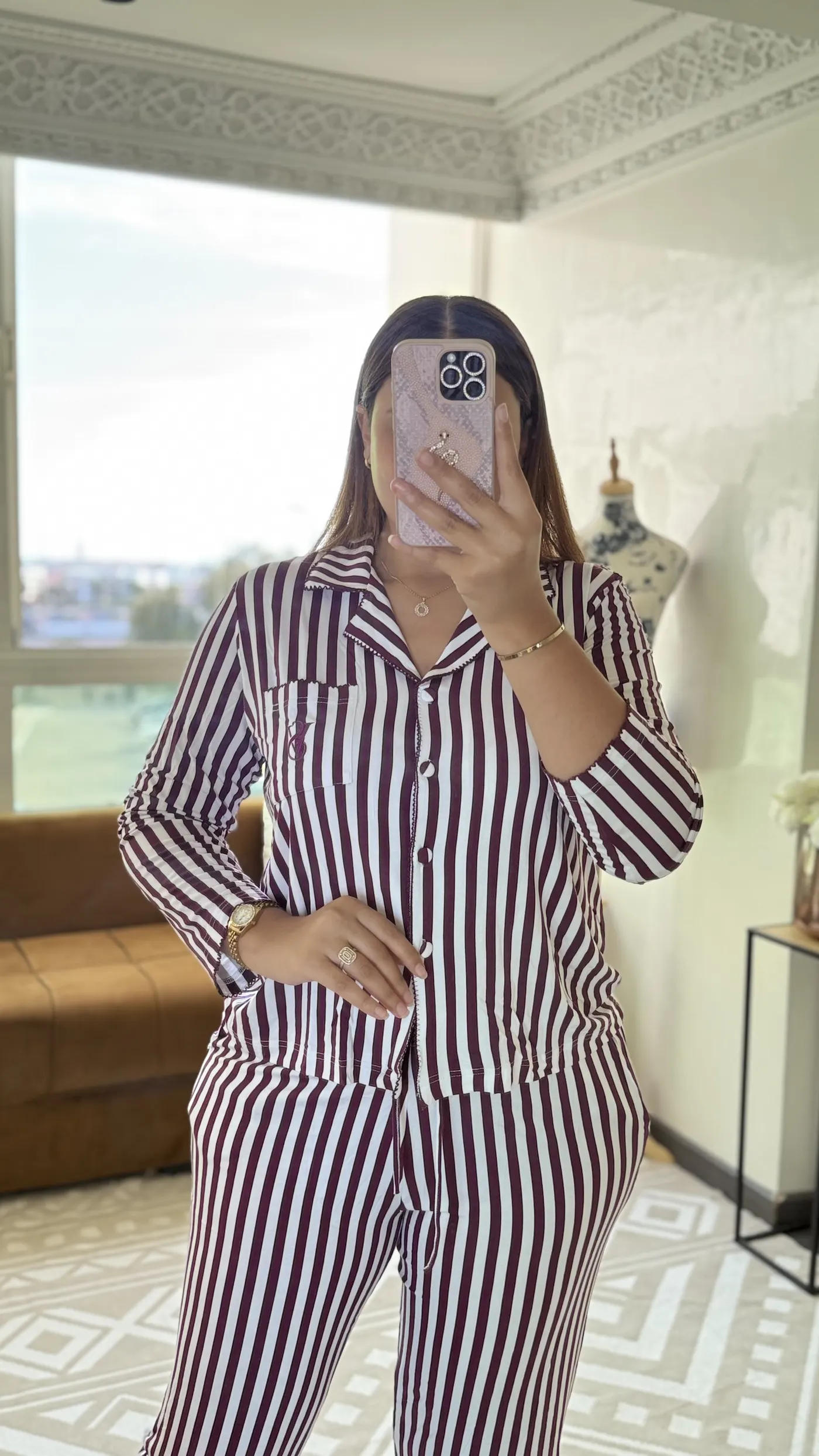 Pyjama Rayé "Bordeaux Chic" 3