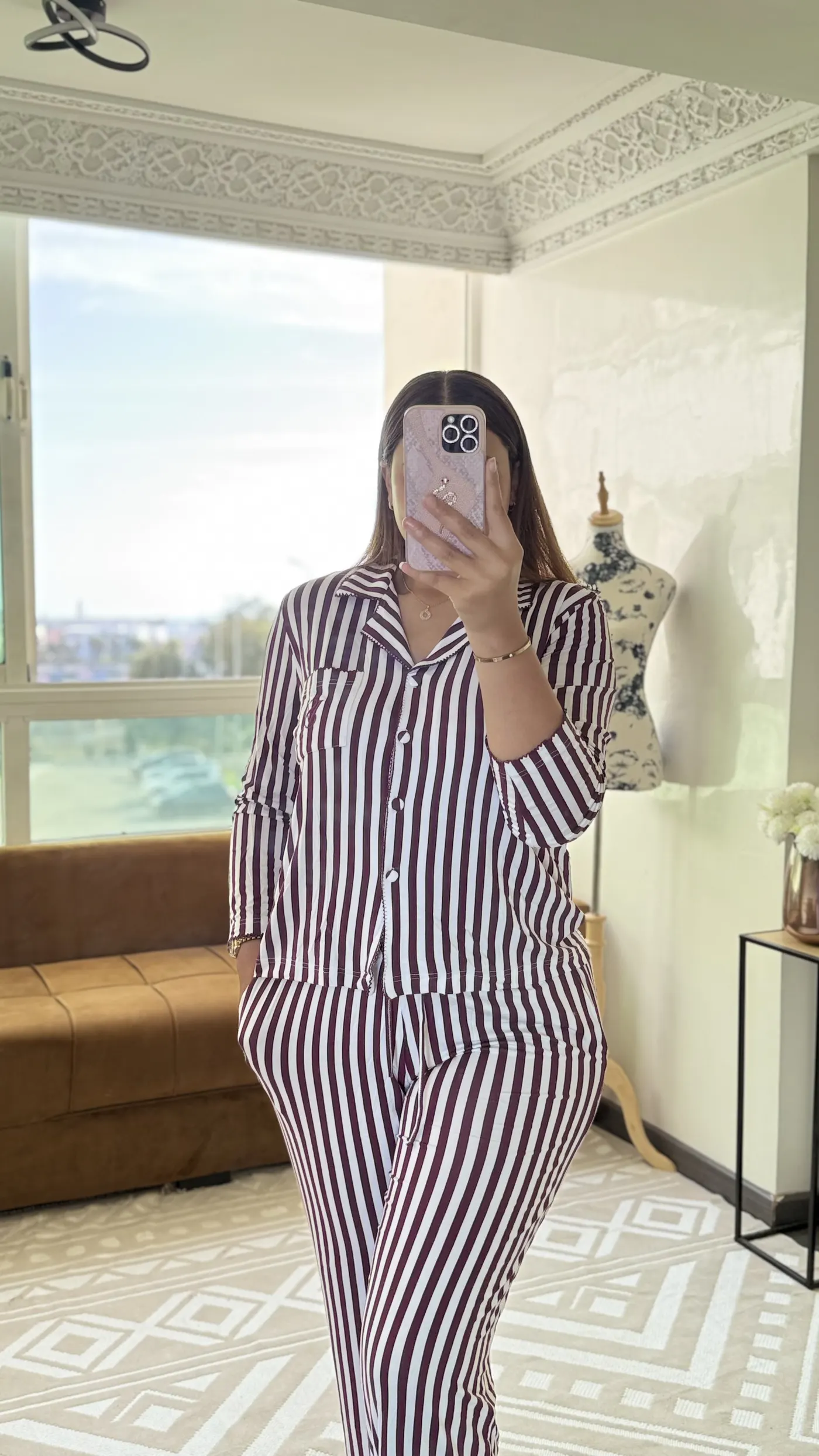 Pyjama Rayé "Bordeaux Chic" 4