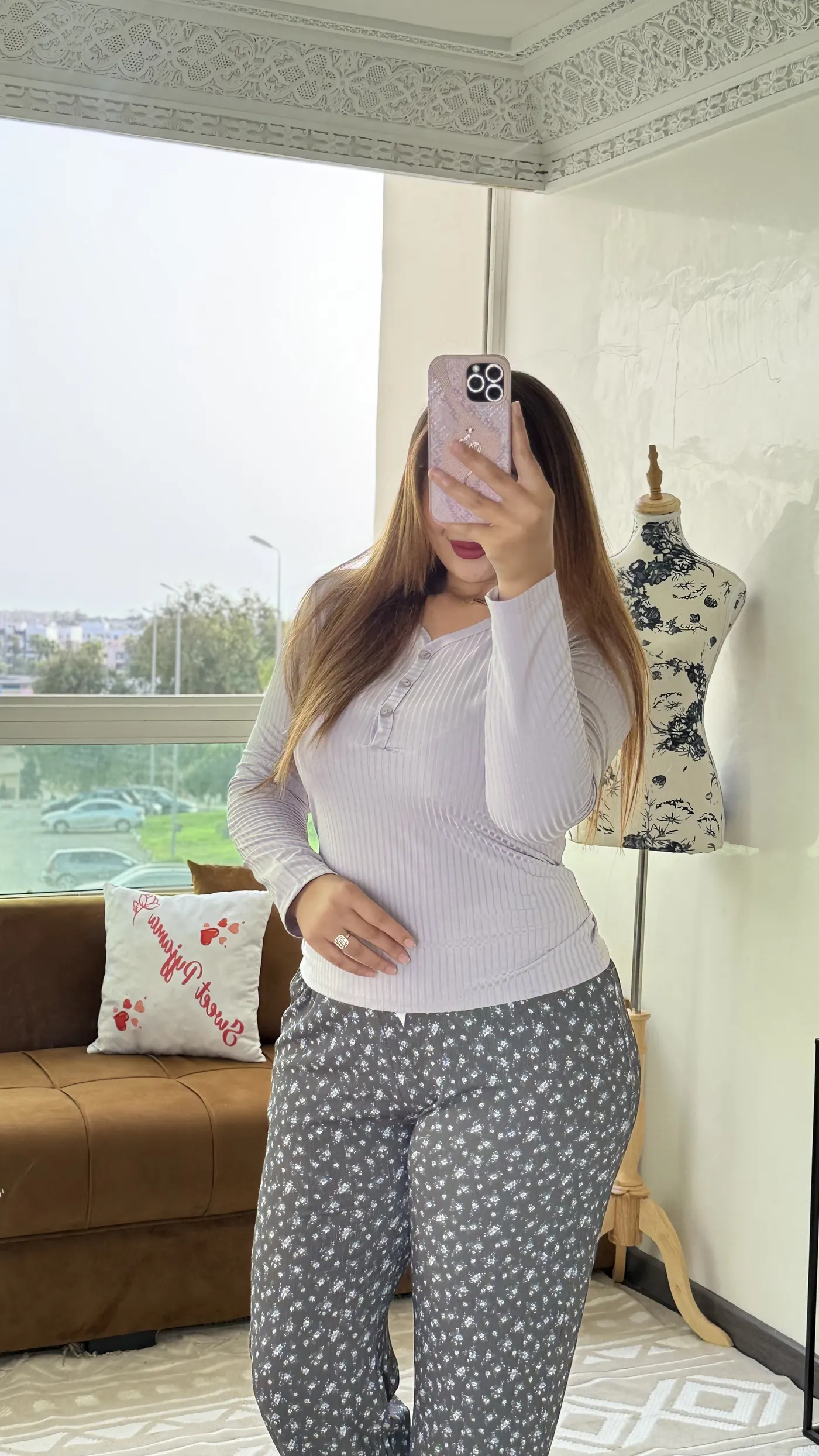 Pyjama Cocon "Haut Gris & Bas Moucheté" 4