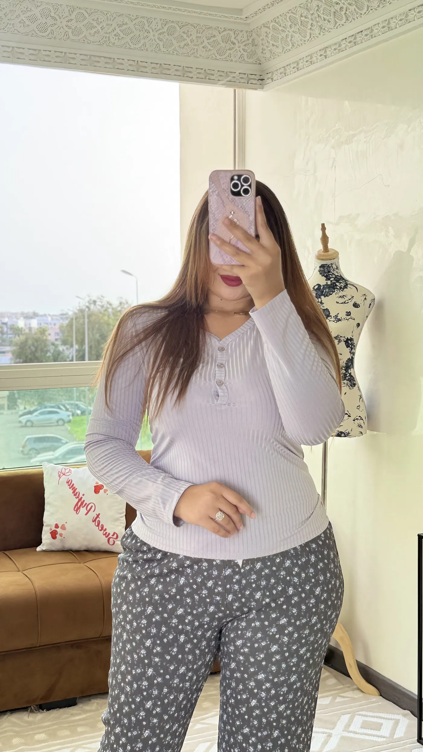 Pyjama Cocon "Haut Gris & Bas Moucheté" 5