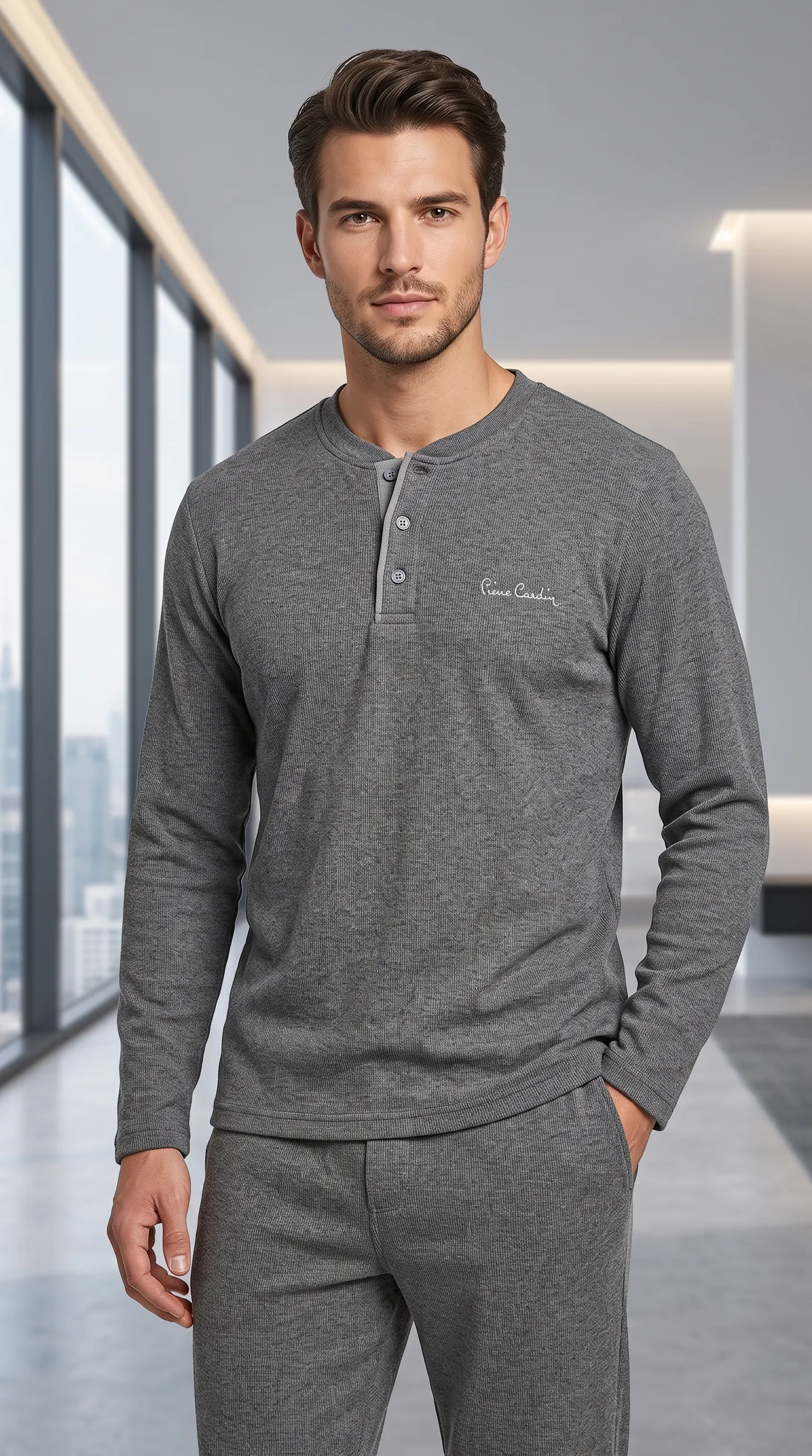 Pyjama Homme "Confort Chiné Gris" 2