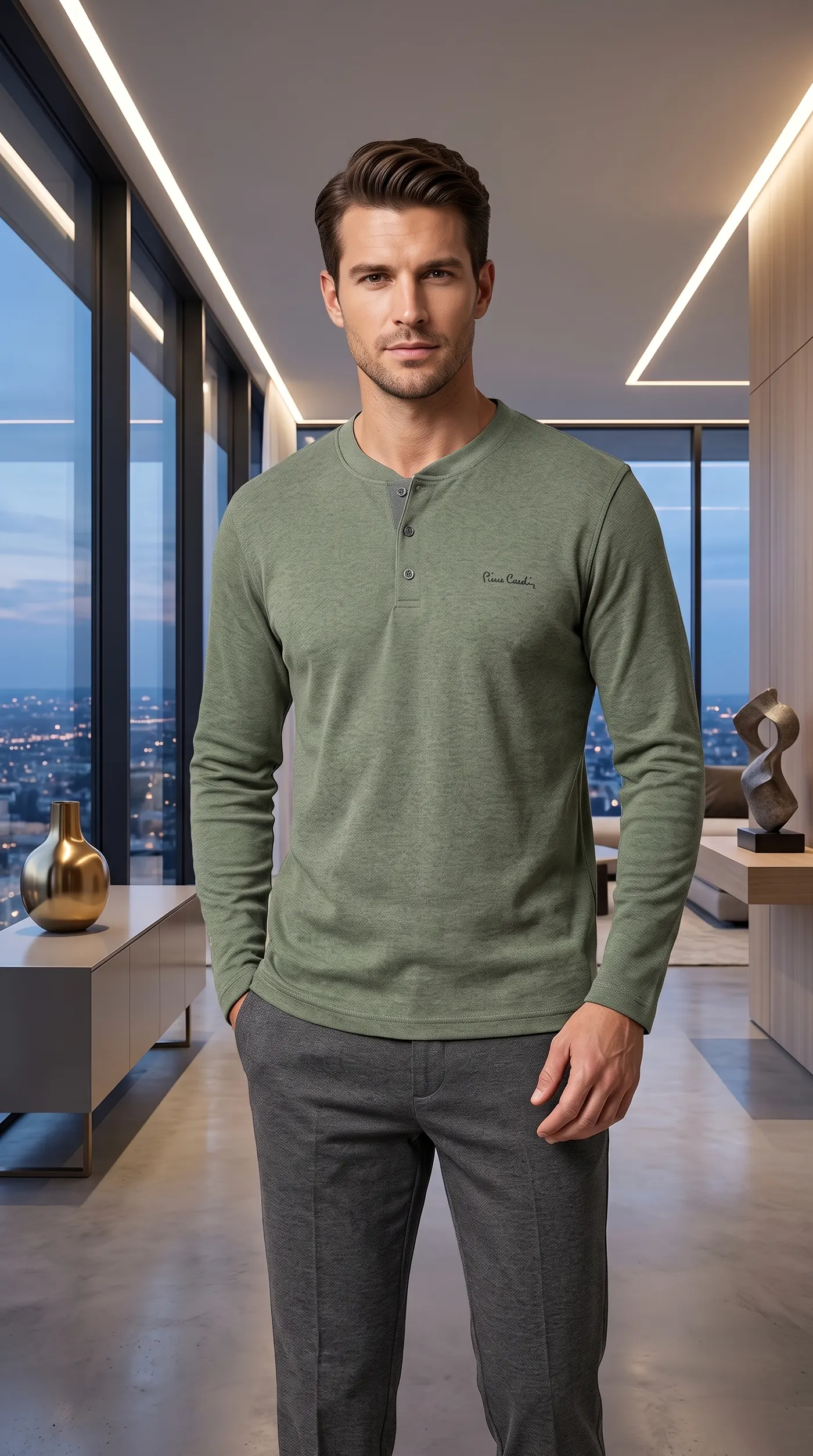 Pyjama Homme "Nature Kaki & Carbone" 2