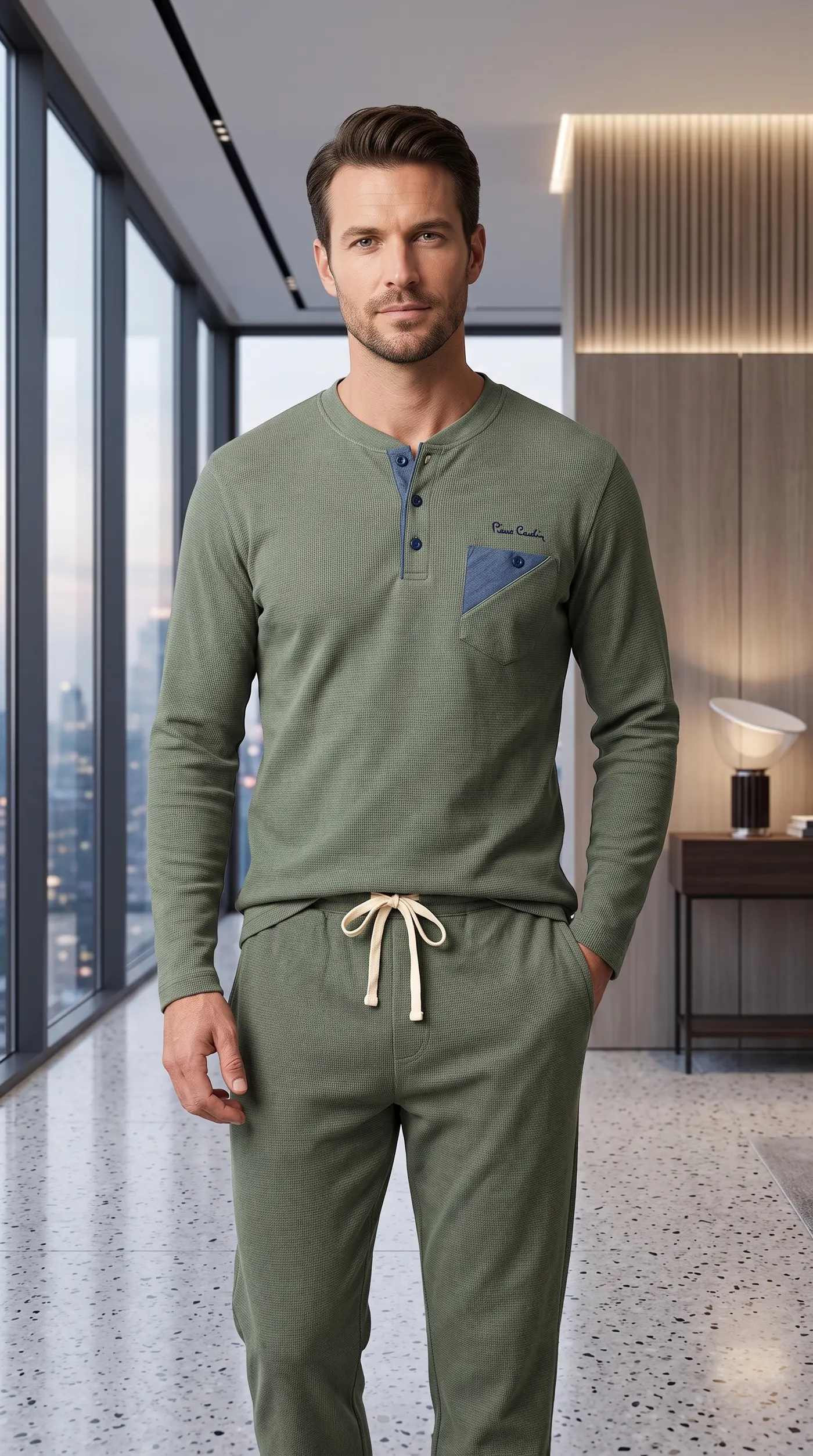 Pyjama Homme "Kaki Denim Pocket" 2