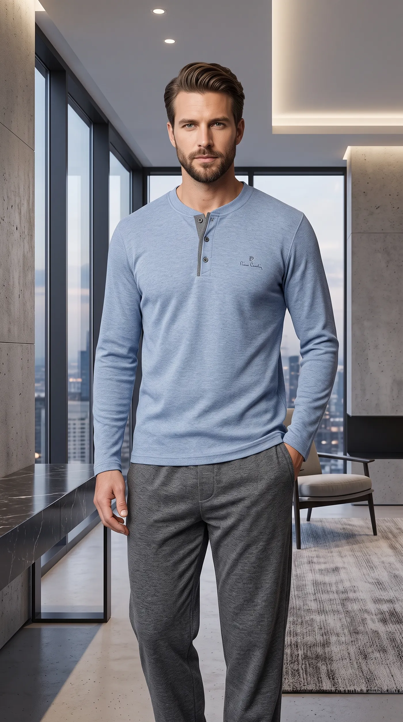 yjama Homme "Bleu Ciel & Gris" 2