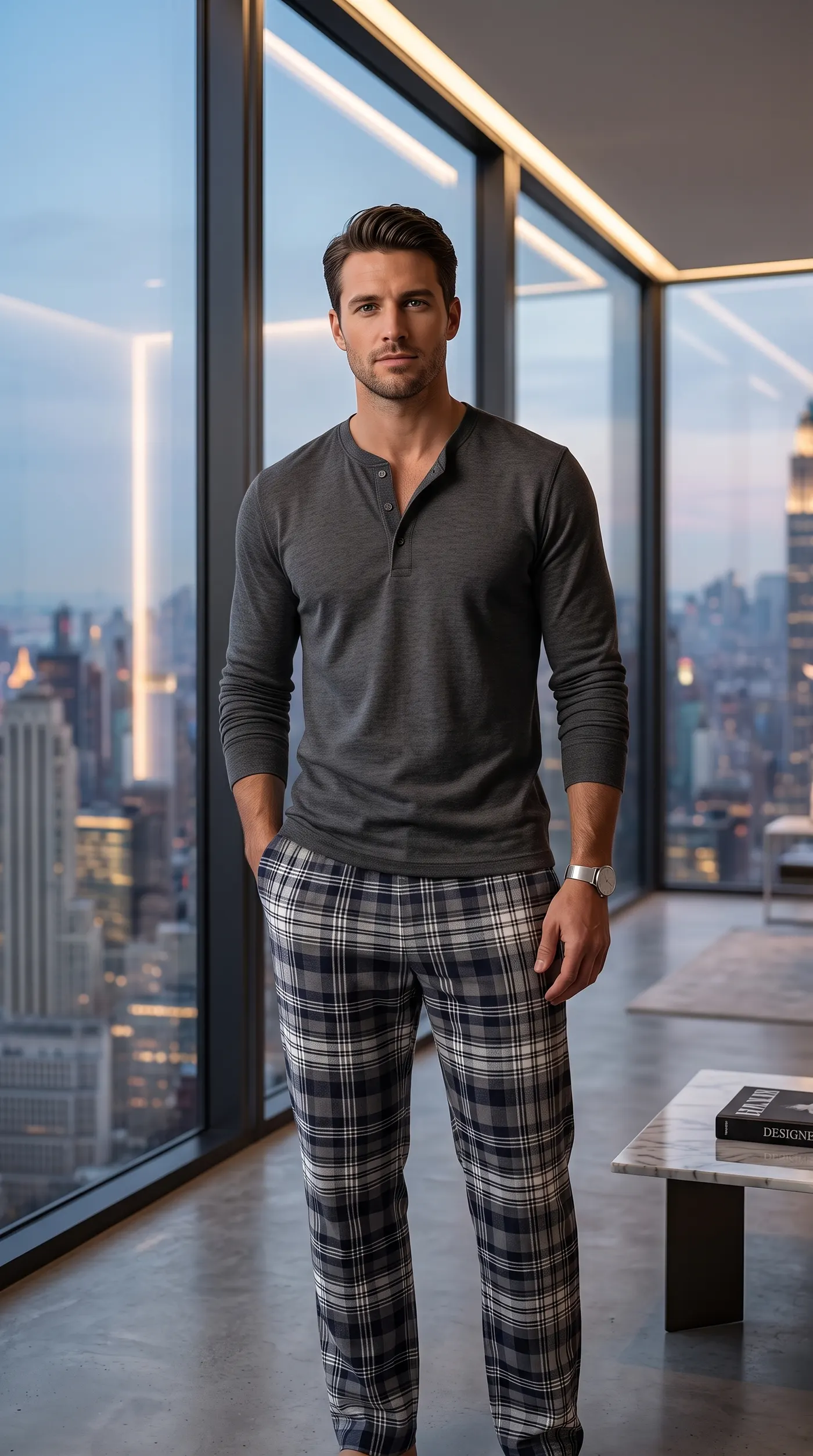 Pantalon de Pyjama "Tartan Gris Urbain" 2