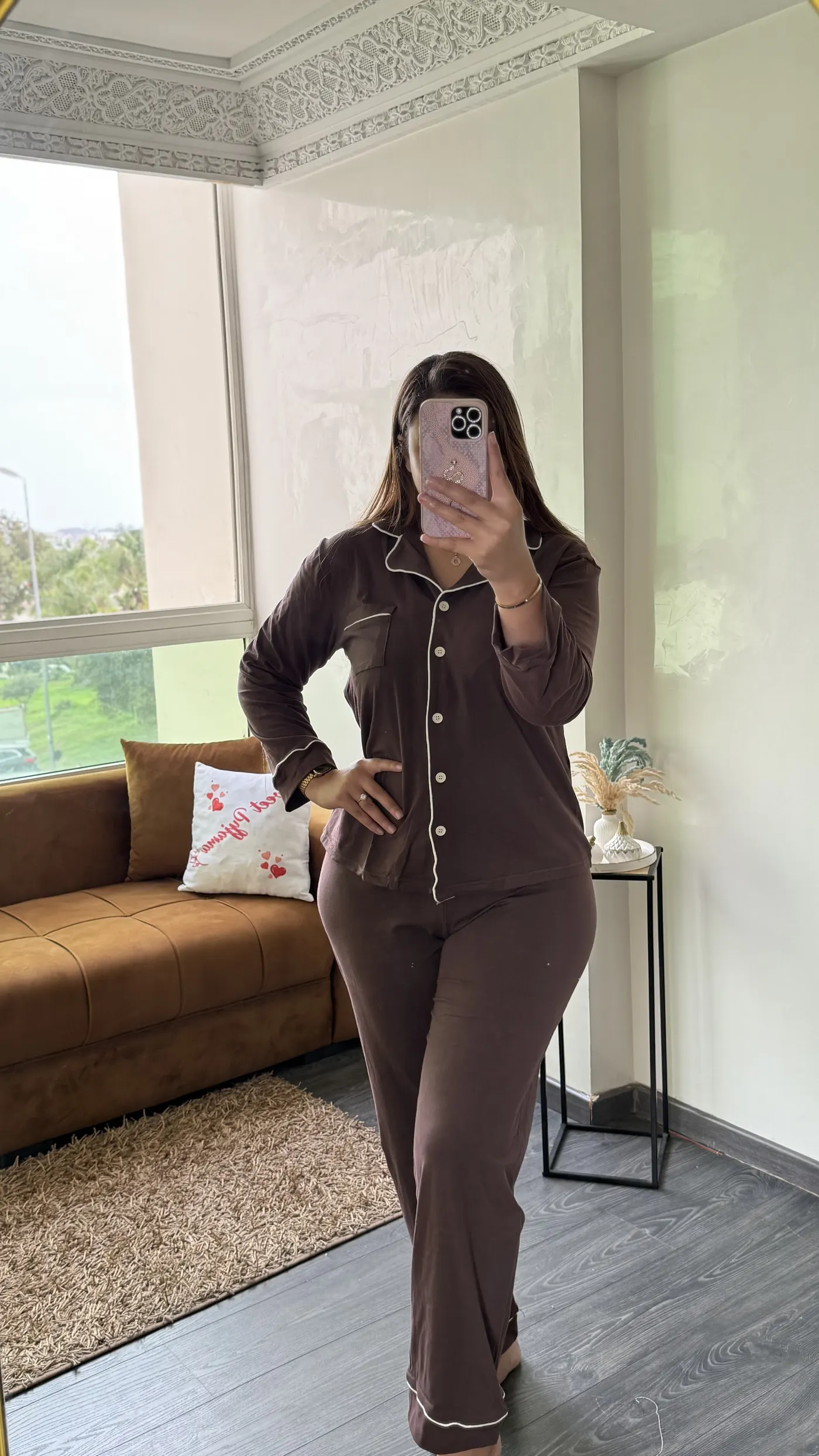 Pyjama "Chocolat Liseré Blanc" 2