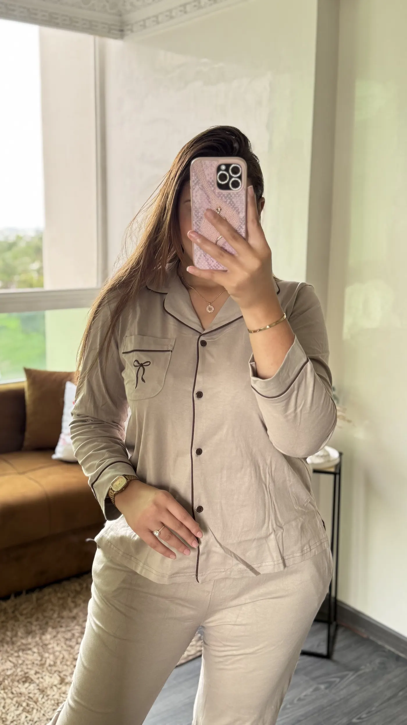 Pyjama Uni "Beige Taupe" 2