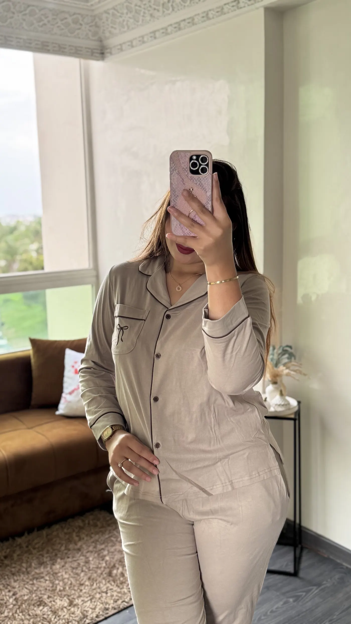 Pyjama Uni "Beige Taupe" 4