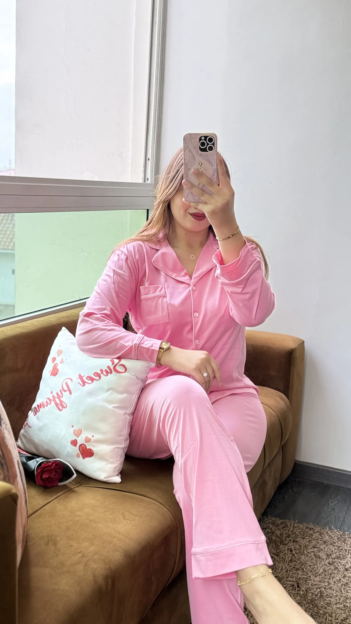Pyjama Uni "Rose Bonbon"