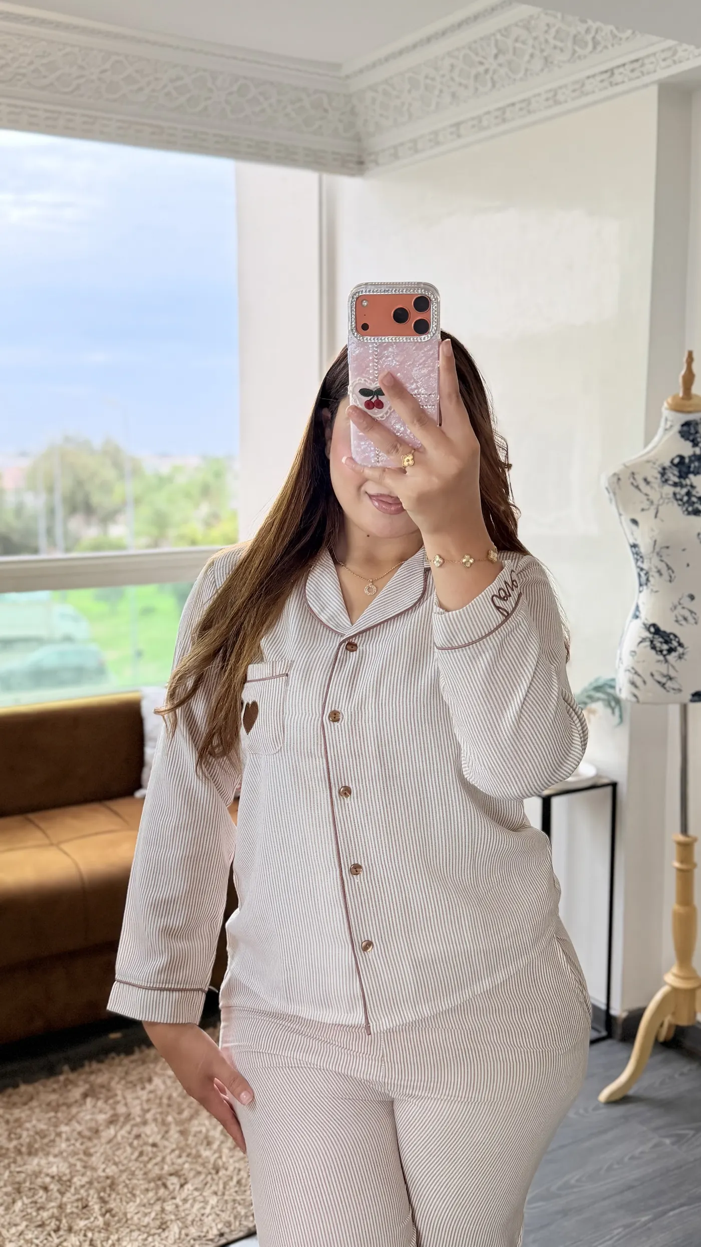 Pyjama Rayures Beige 2