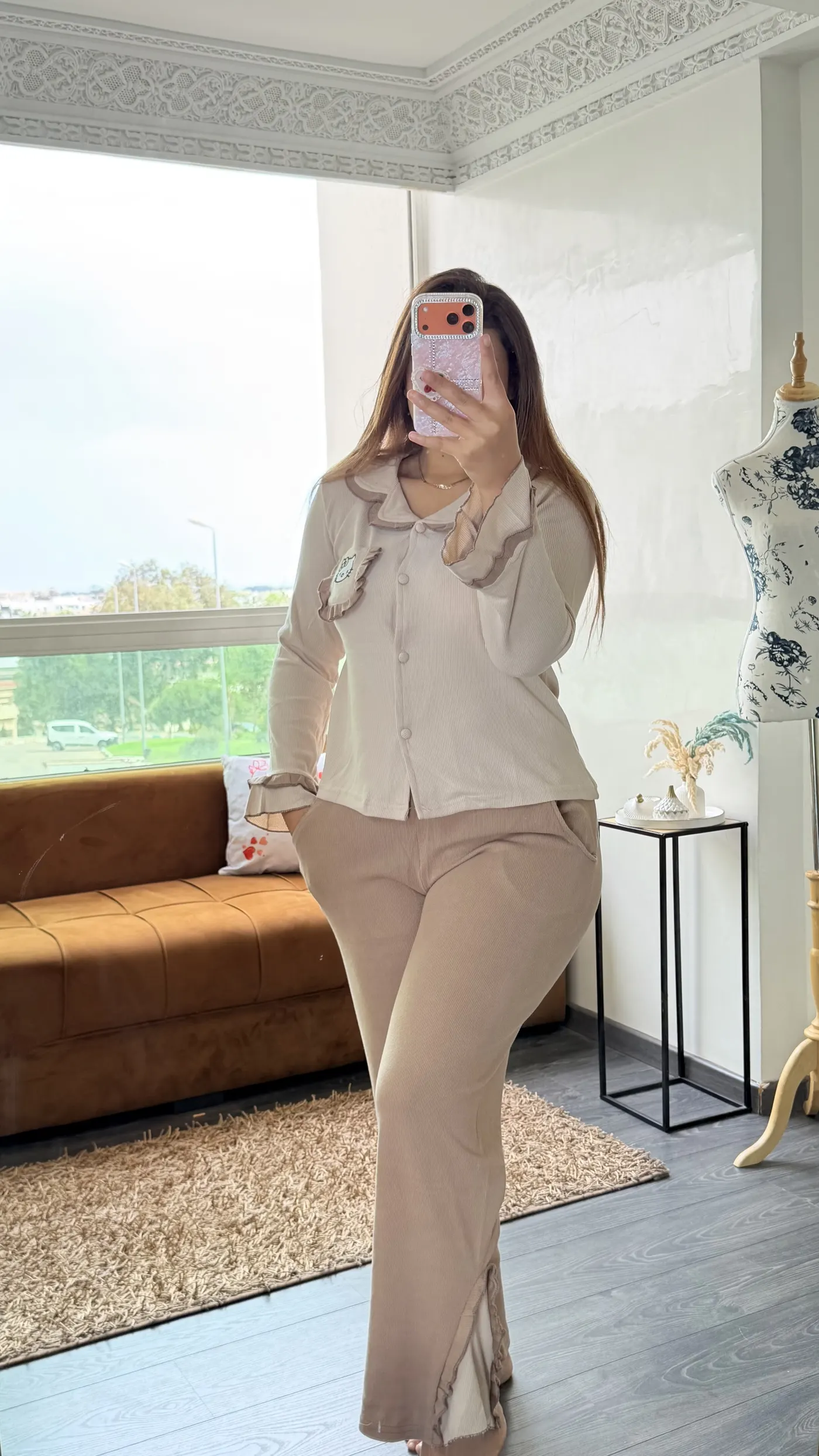 Pyjama Volants Beige
