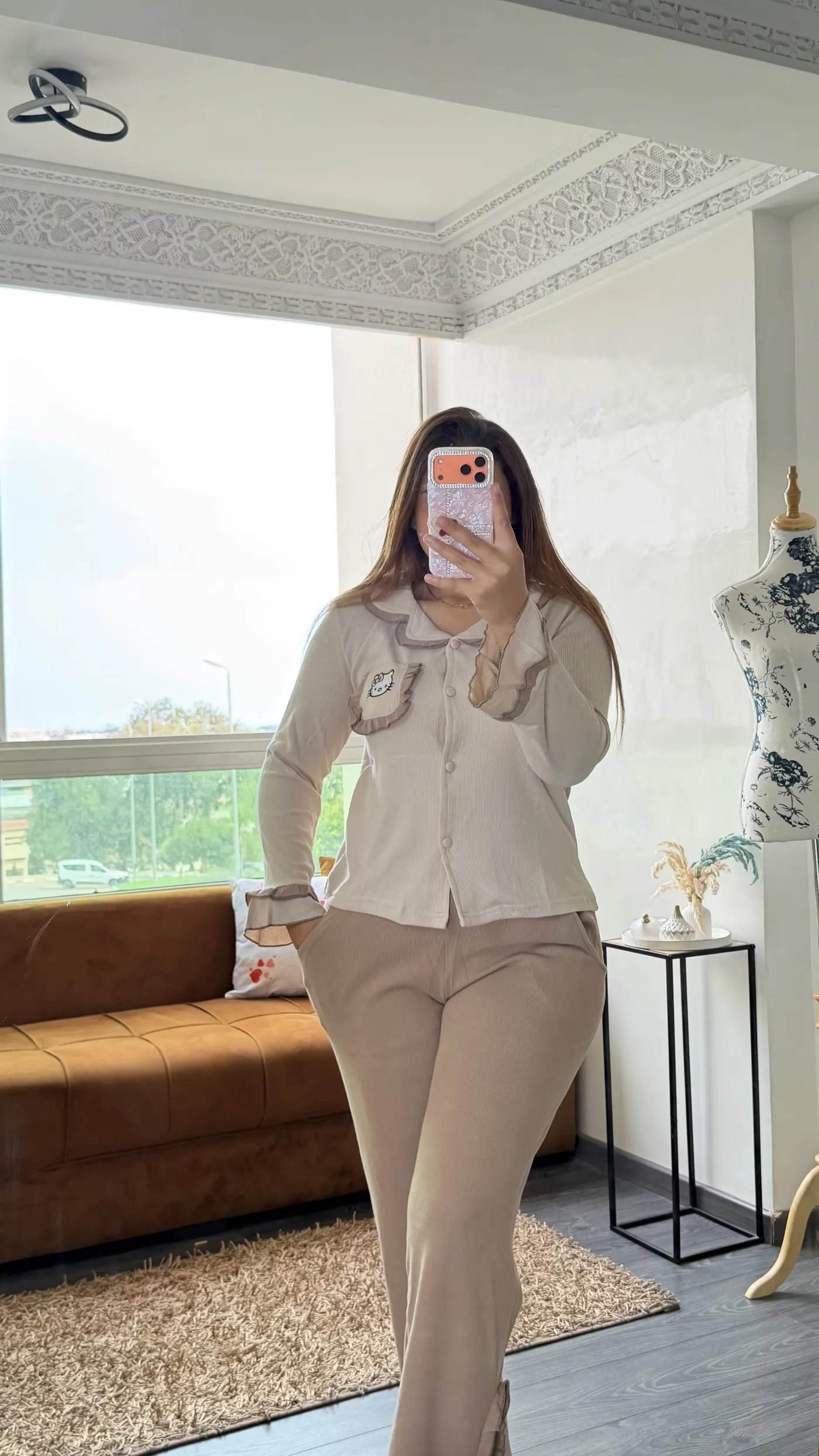 Pyjama Volants Beige 2