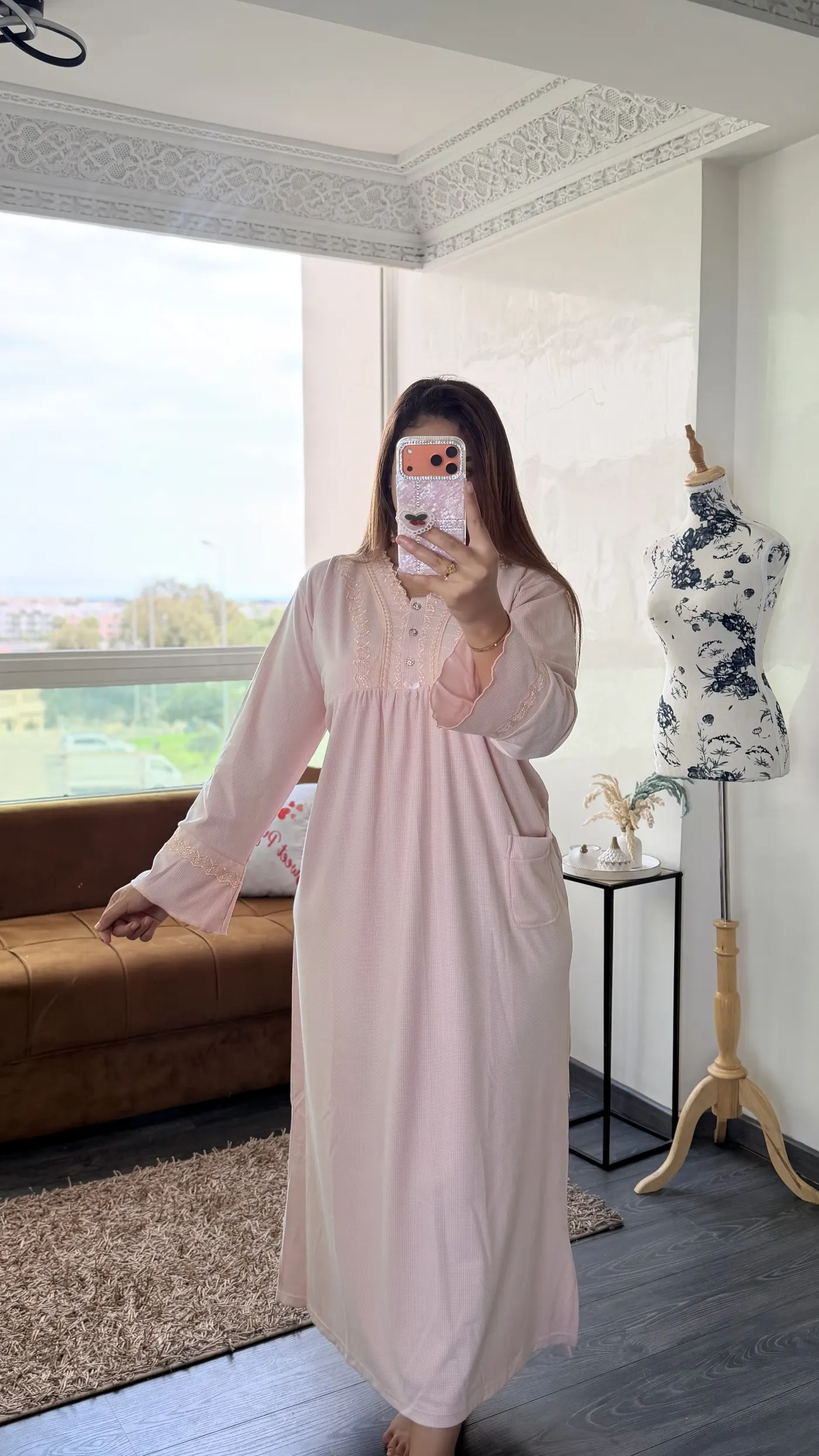 Chemise de Nuit Pêche Poudrée