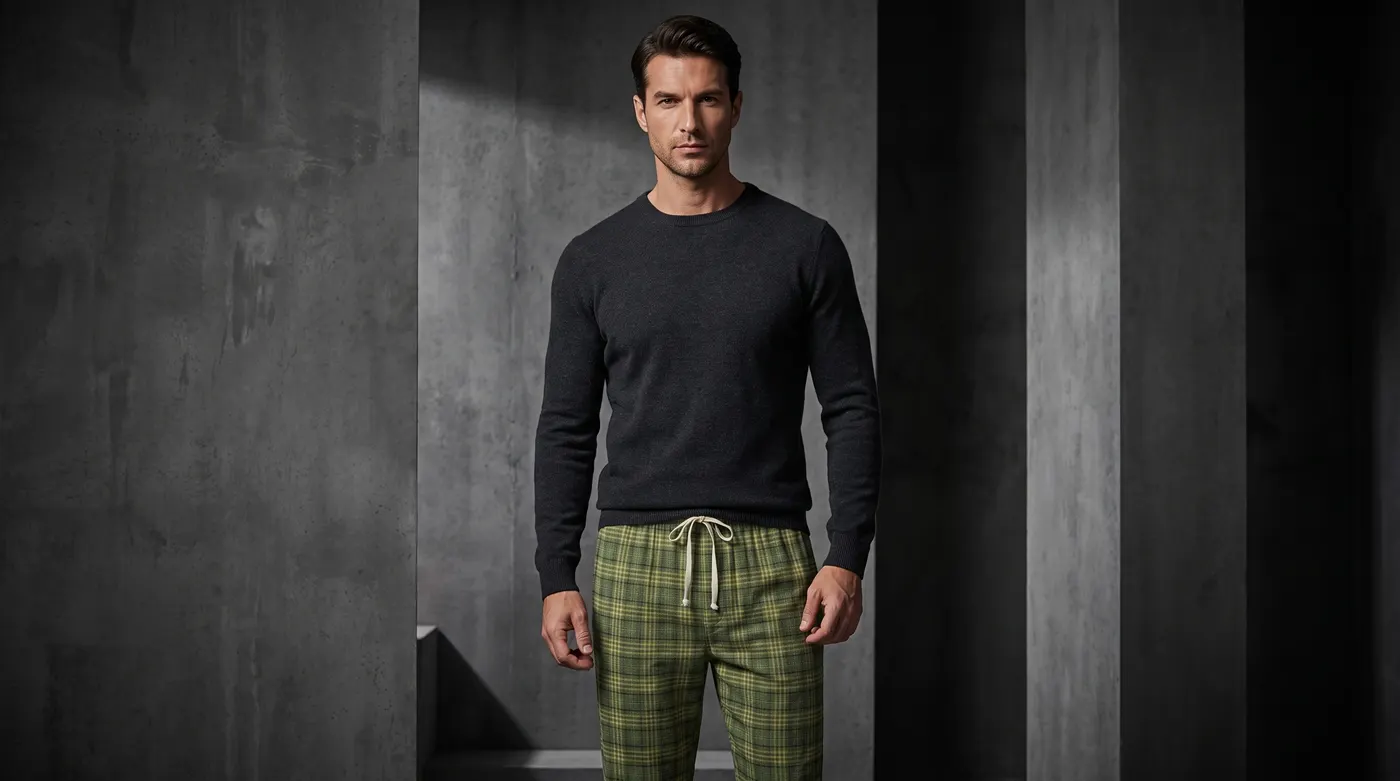 Pantalon Détente Tartan Vert