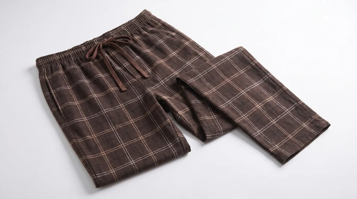 Pantalon Détente Tartan Marron 2
