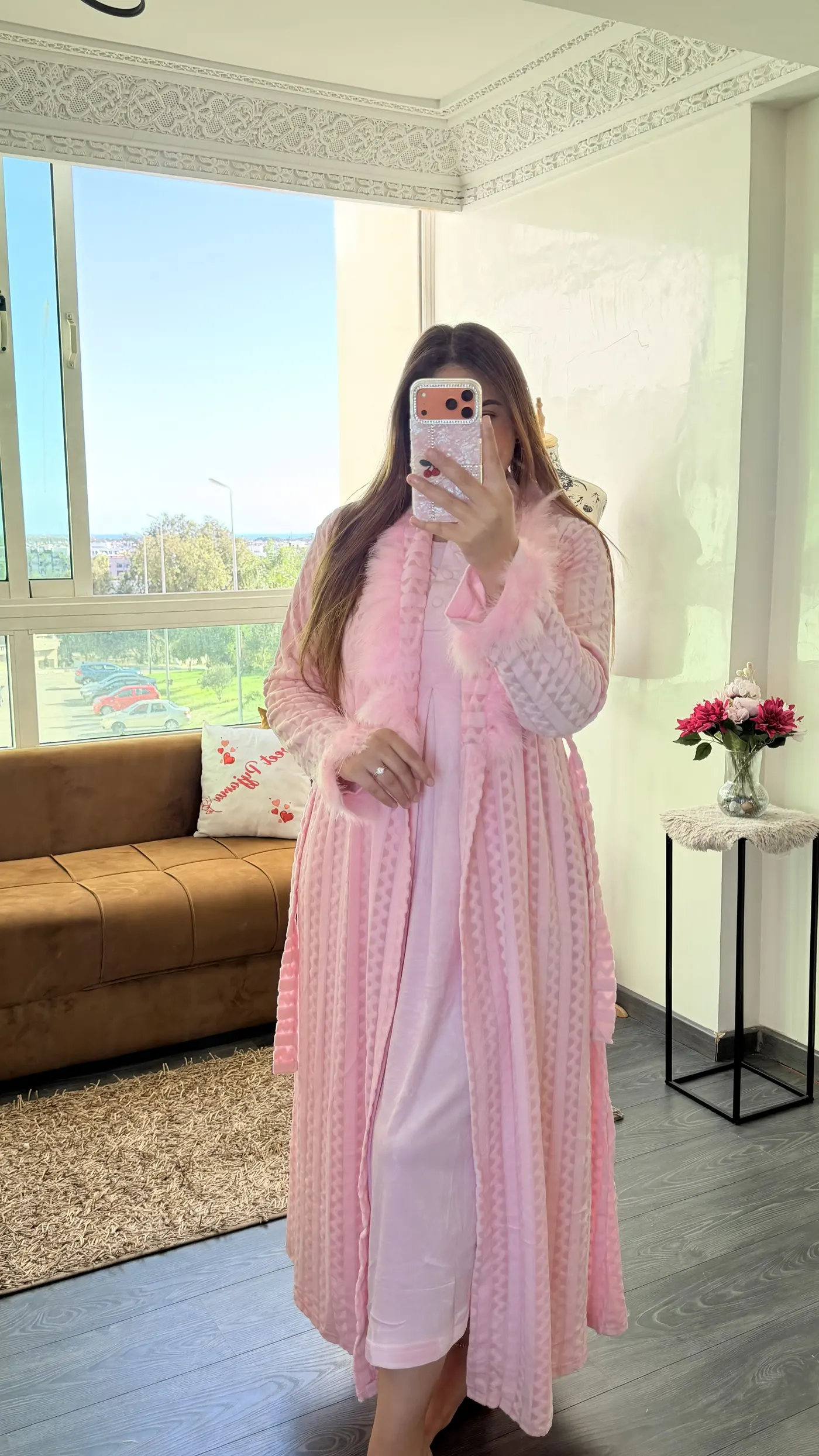 Ensemble Robe de chambre Velours Rose