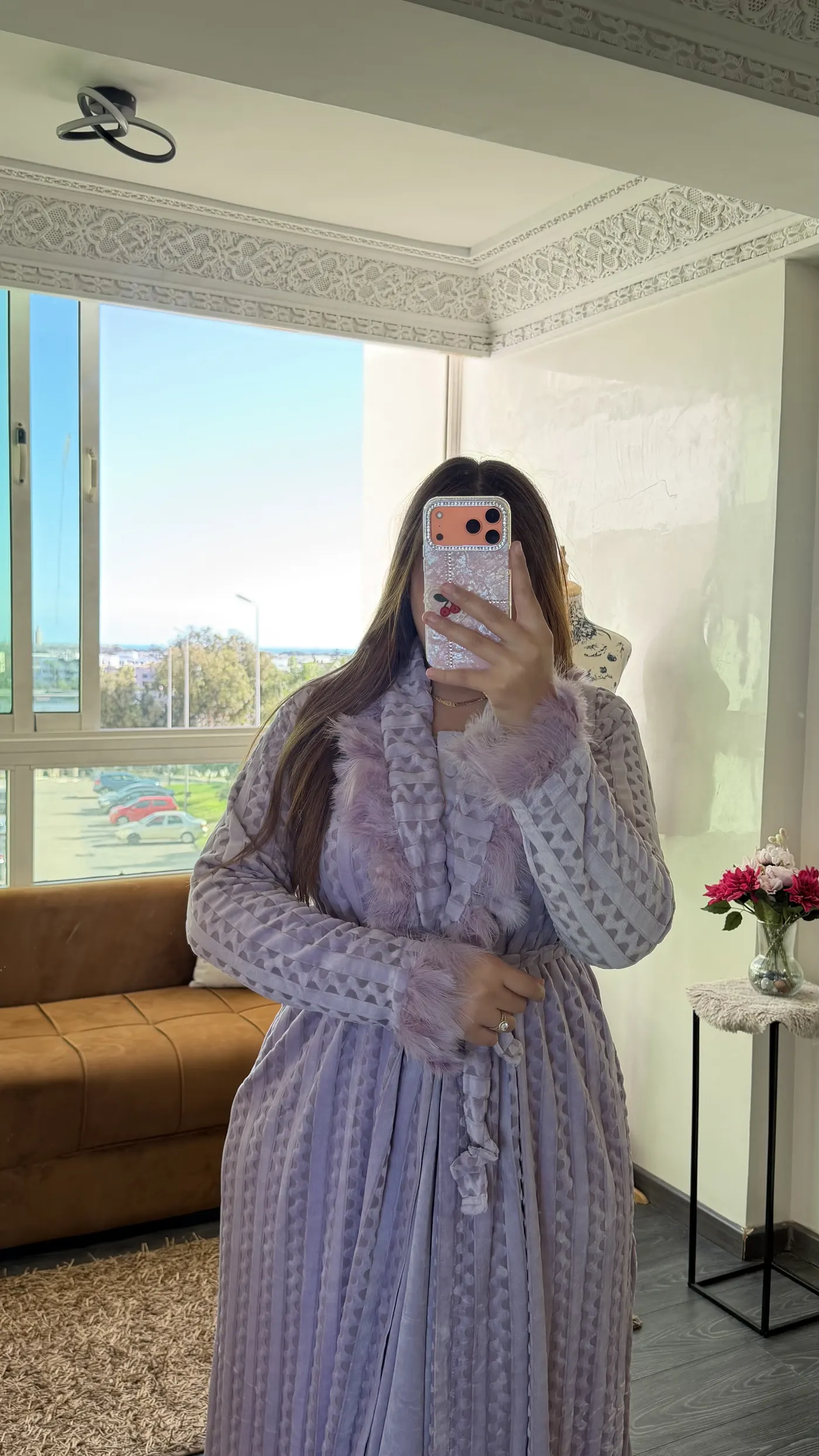 Ensemble Robe de chambre Velours Lavande 4