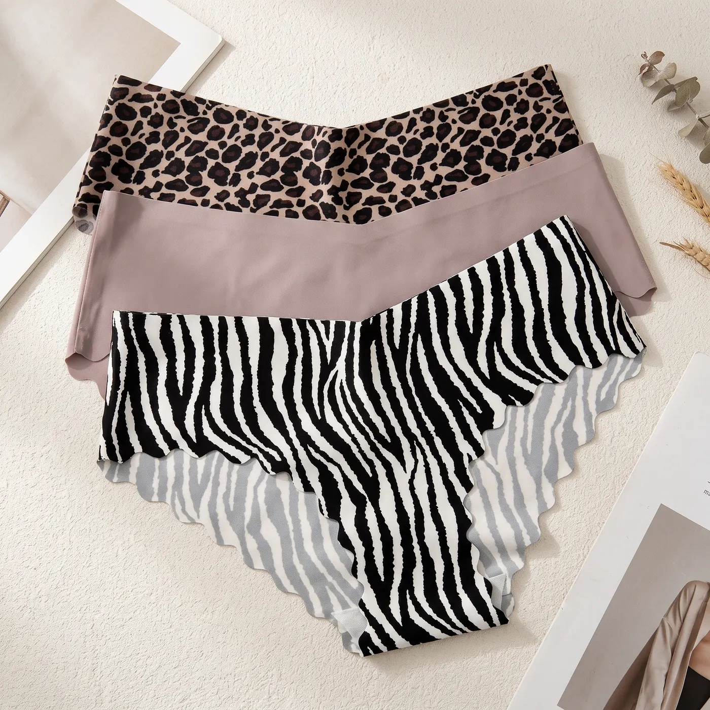 Lot de 3 Culottes Coton Imprimé Délicat