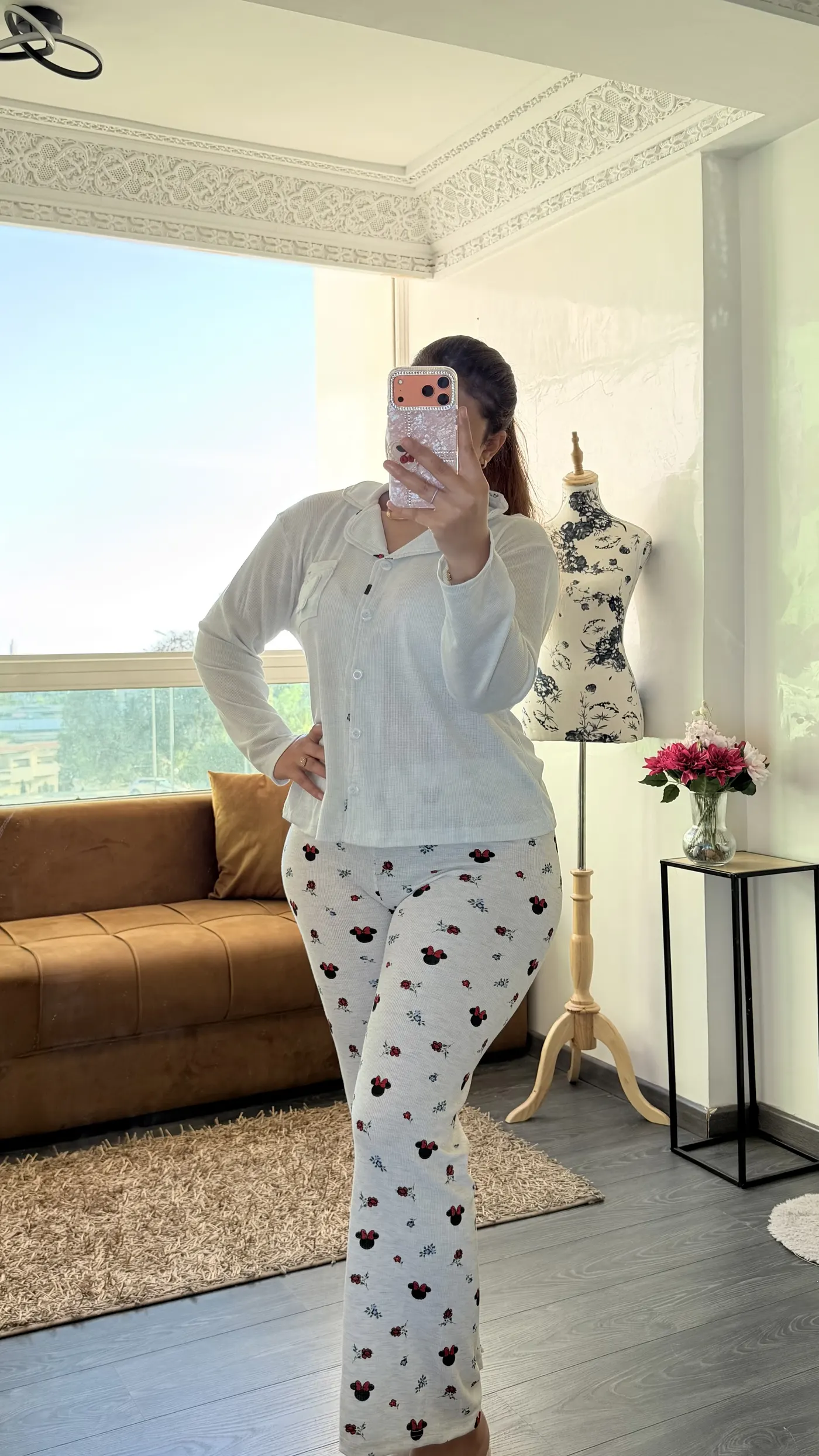 Pyjama Chemisier Côtelé Minnie Mouse – Blanc Neige 2