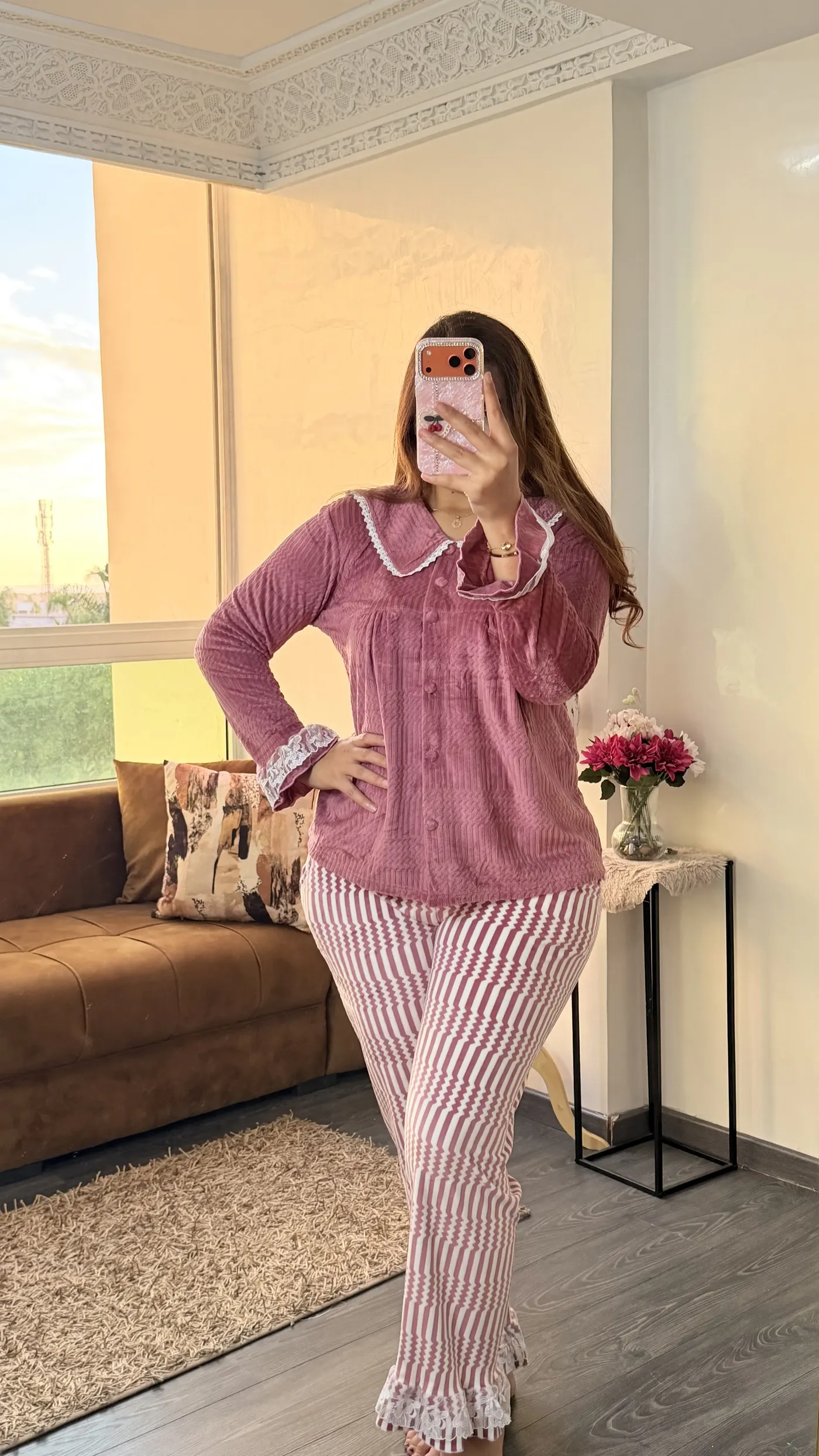 Pyjama Velours « Margaux » Vieux Rose 2