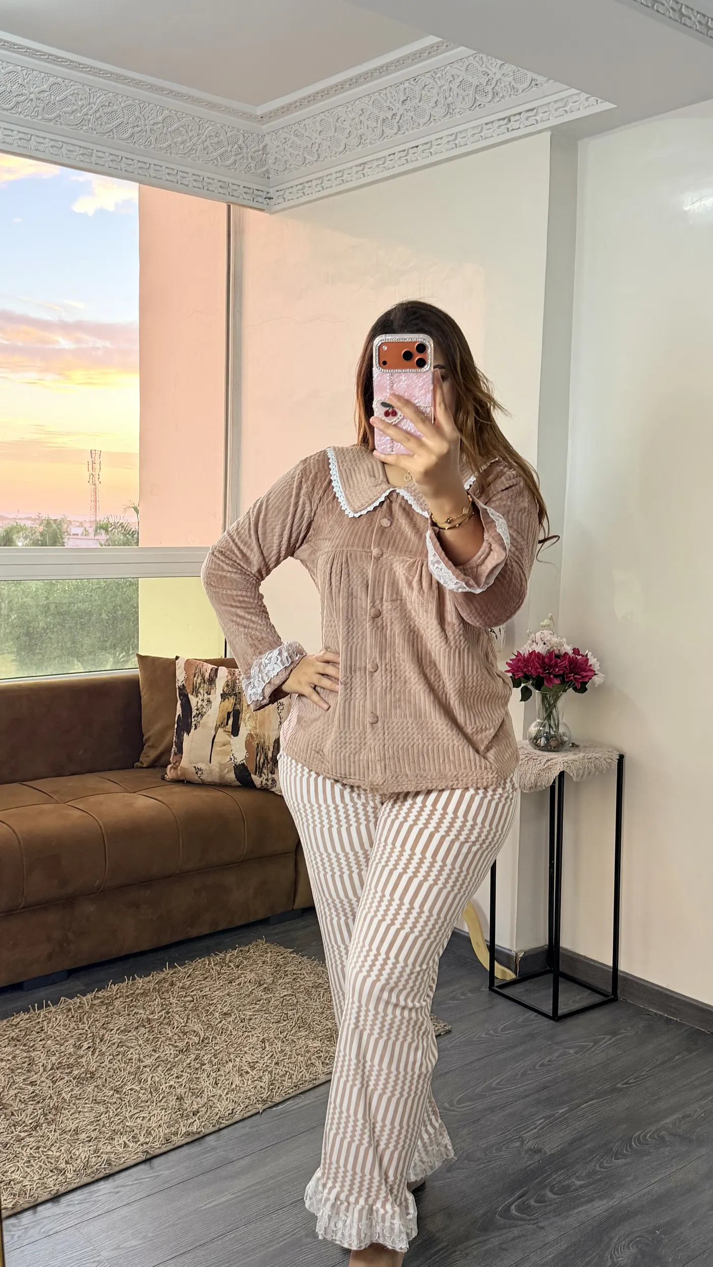 Pyjama Velours « Margaux » Taupe Doré 2