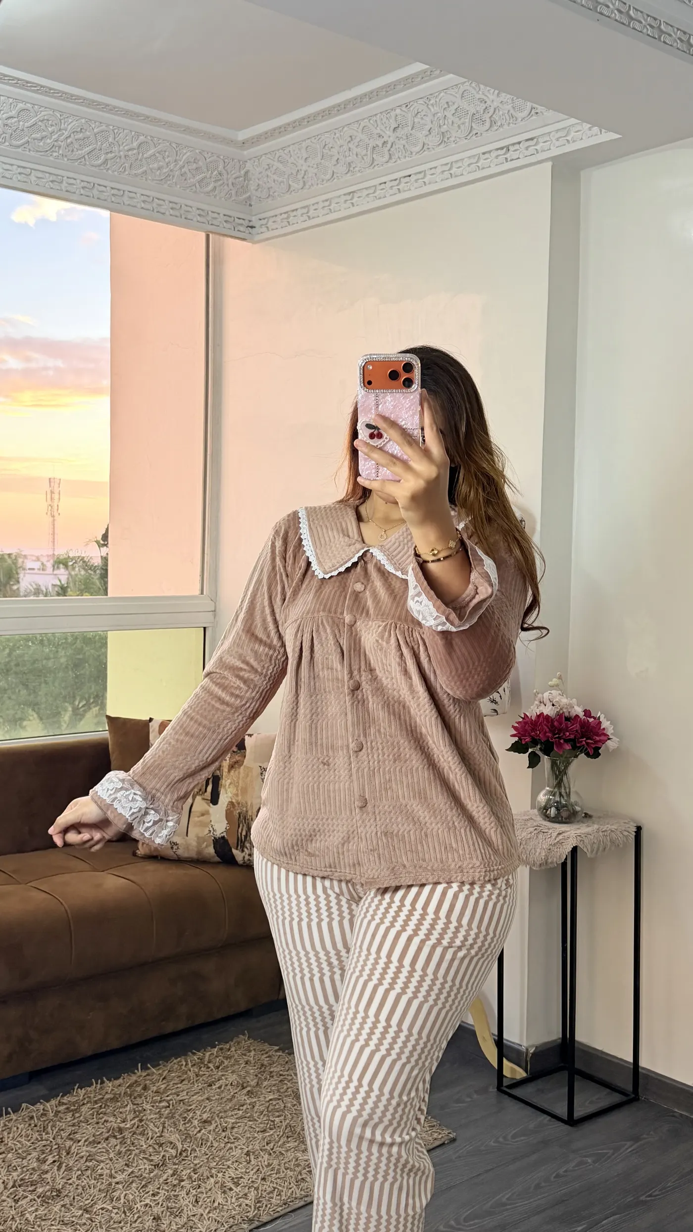 Pyjama Velours « Margaux » Taupe Doré 3
