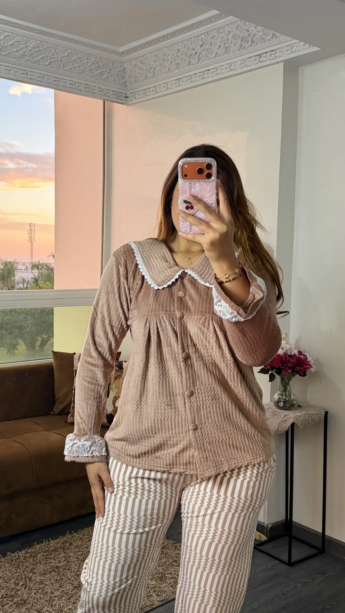 Pyjama Velours « Margaux » Taupe Doré 4