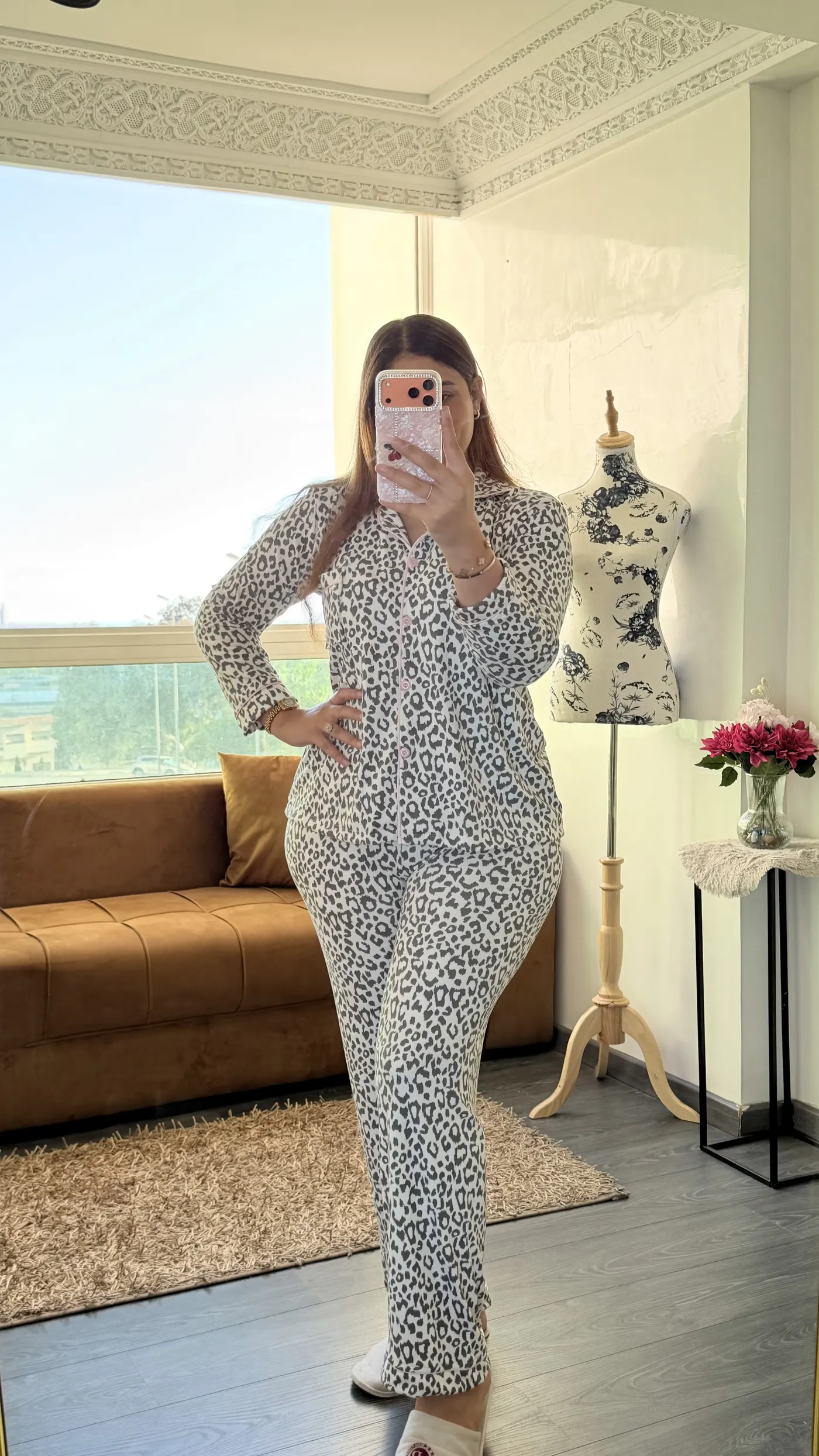 Pyjama Léopard « Savane » Gris Perle 2
