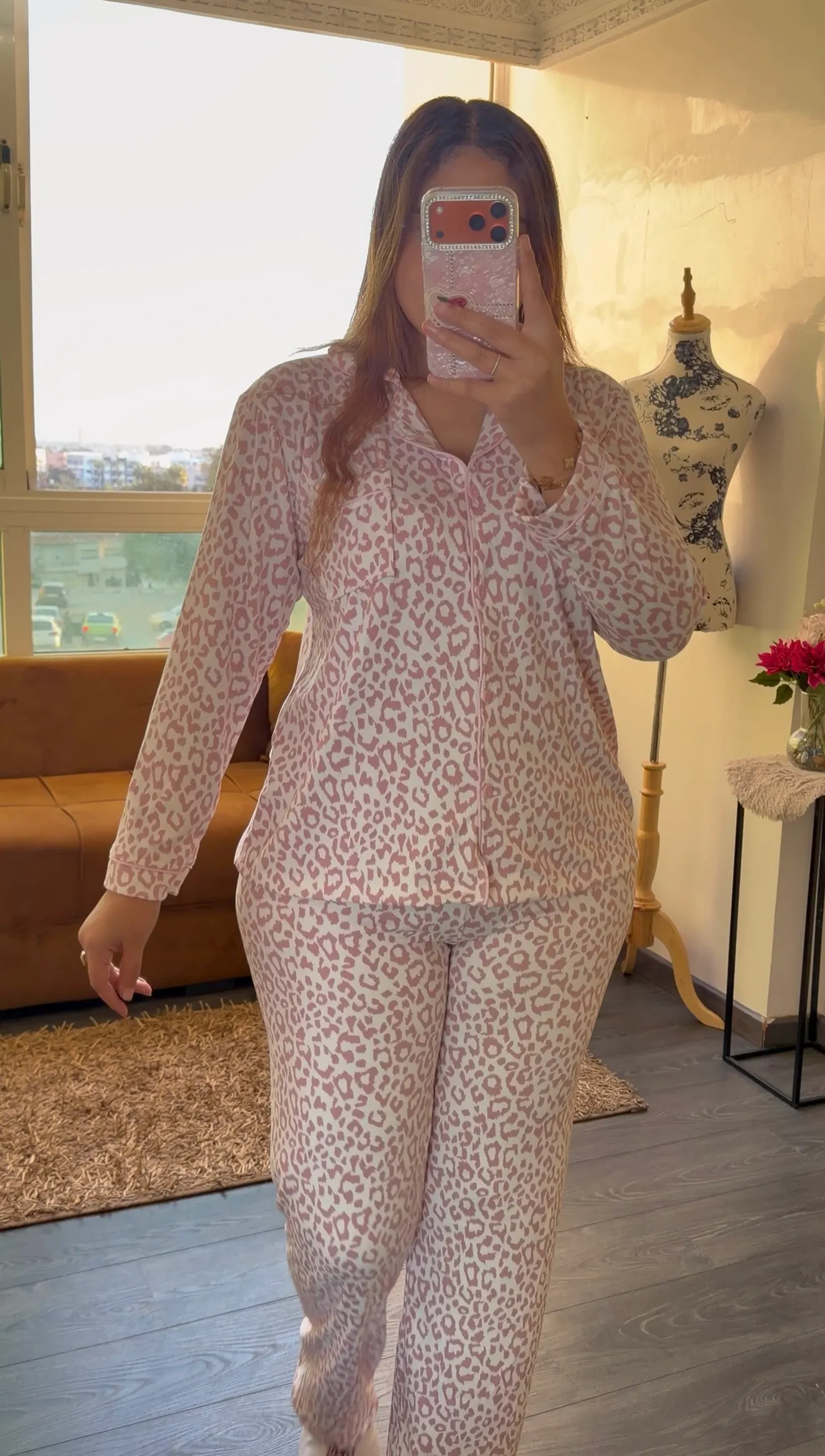 Pyjama Léopard « Savane » Rose