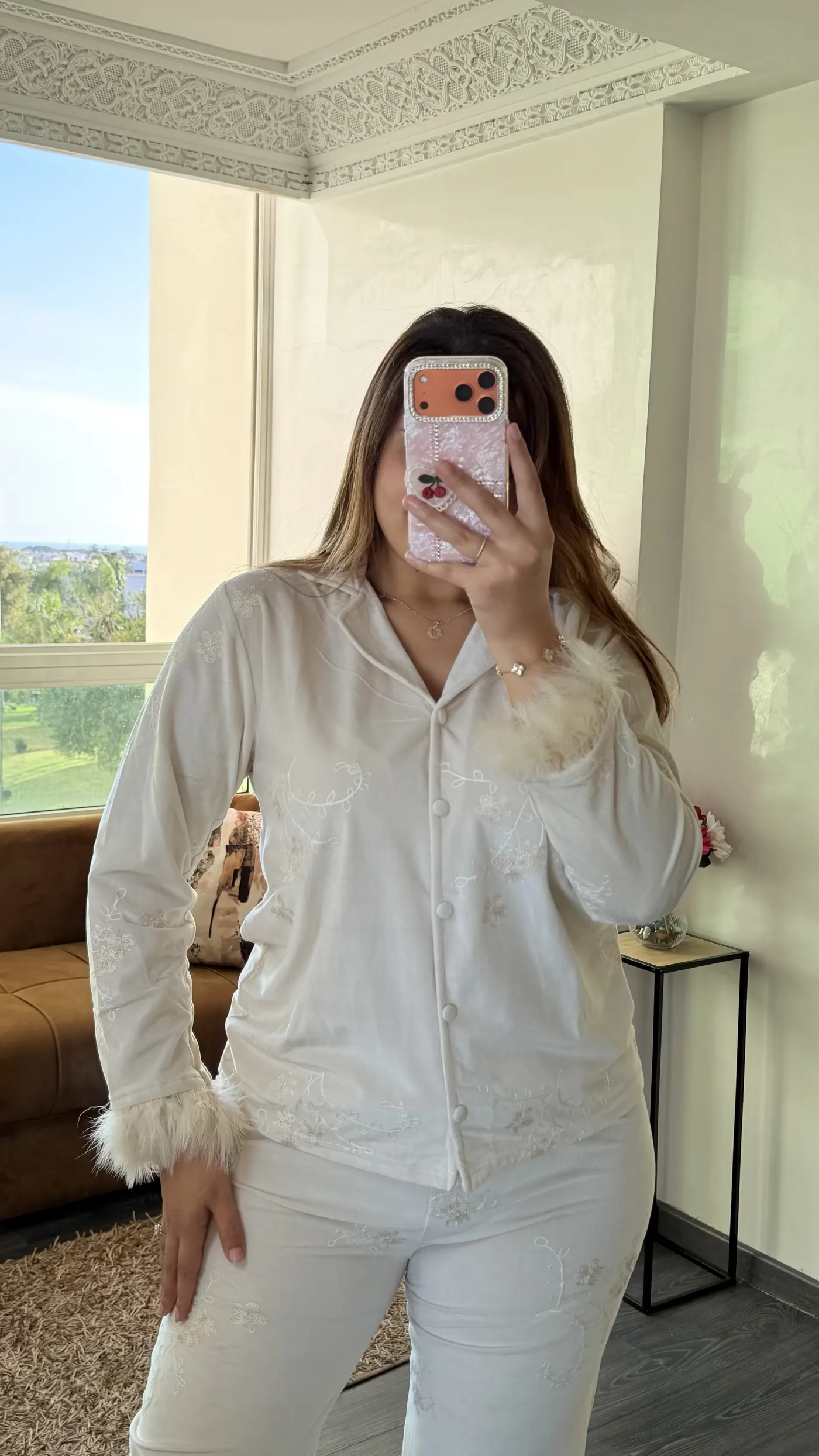 Pyjama Plumes « Séraphine » Blanc Ivoire 3