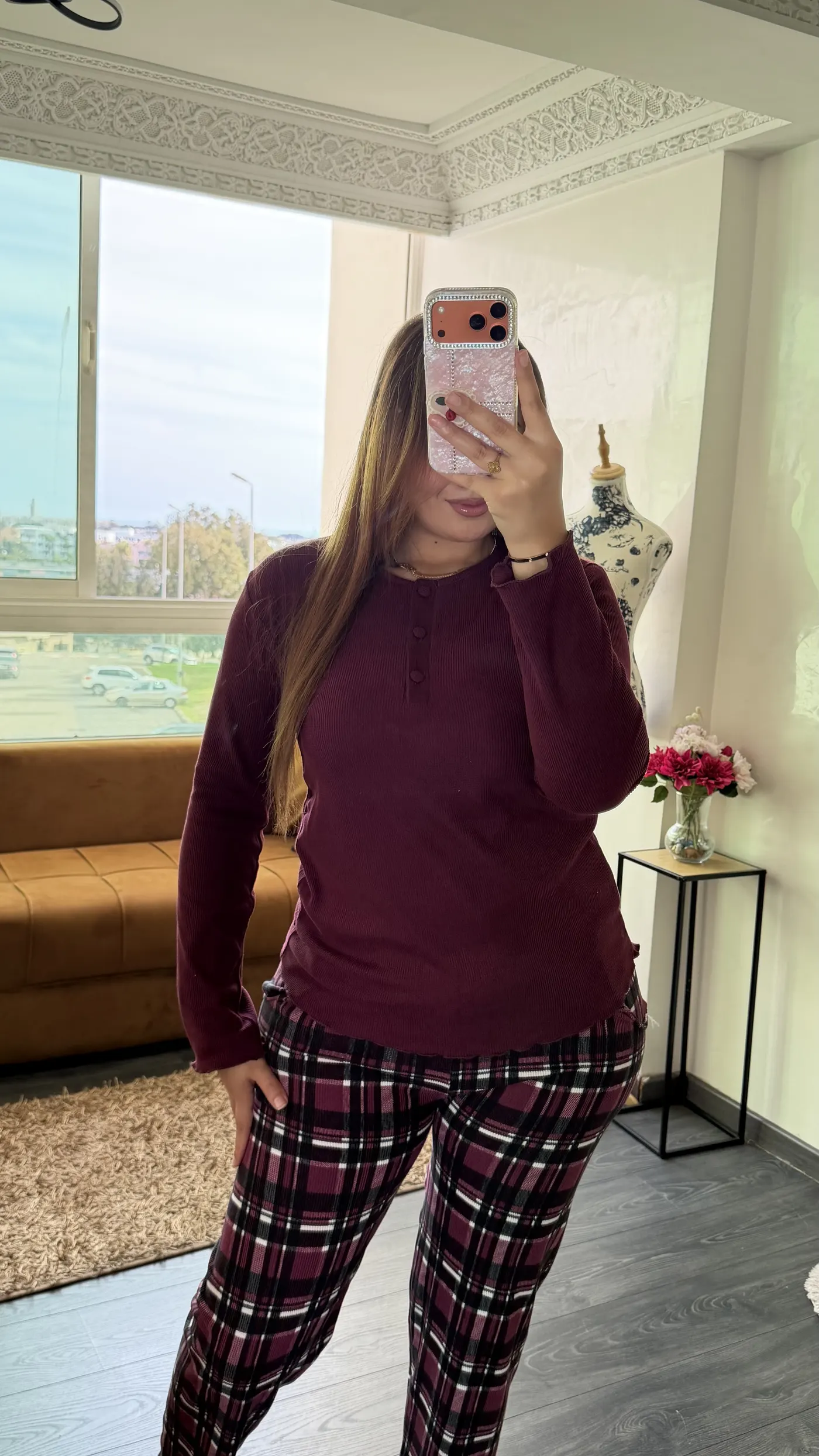 Pyjama Tartan « Highland » Bordeaux 3
