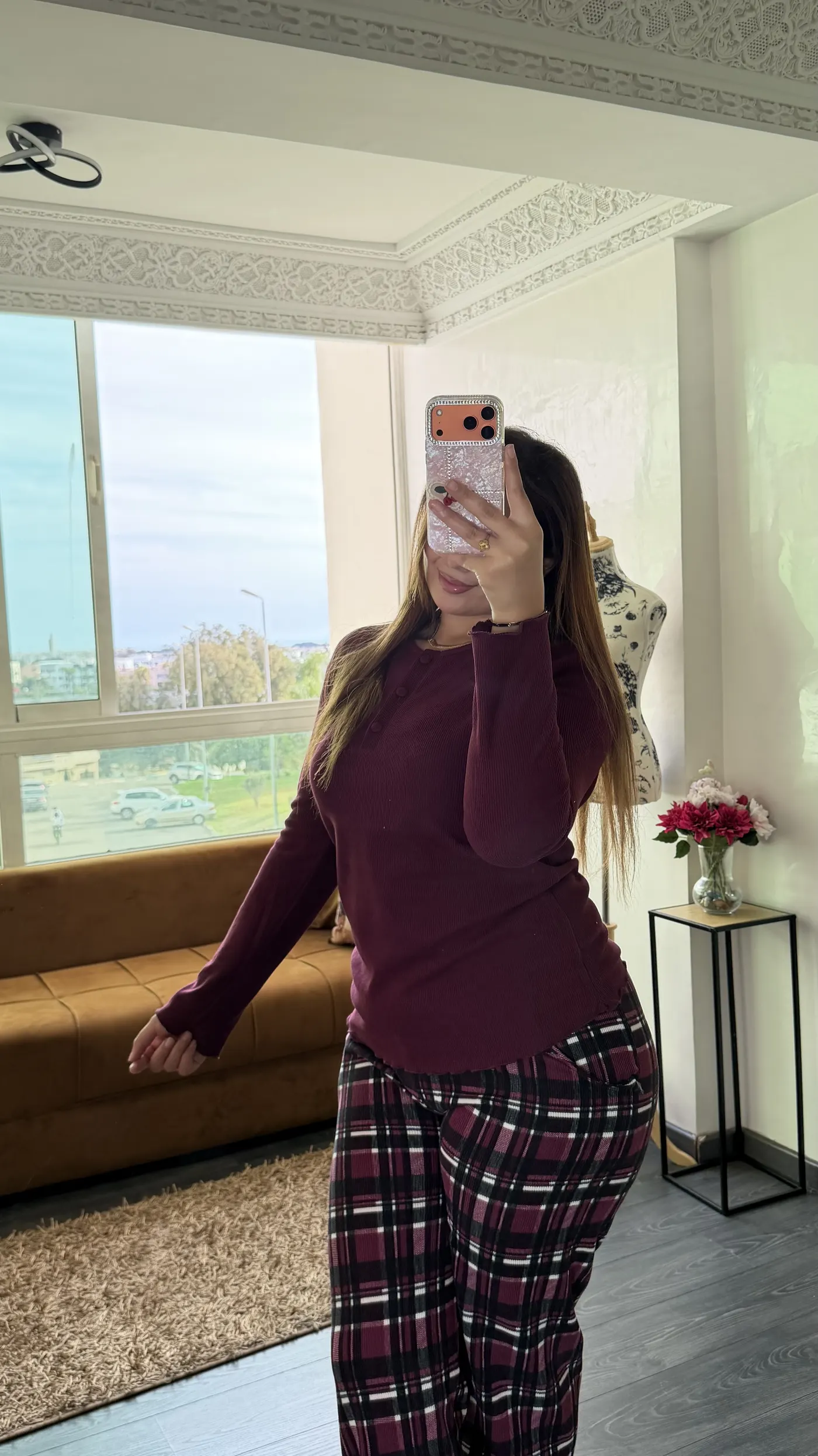 Pyjama Tartan « Highland » Bordeaux 4